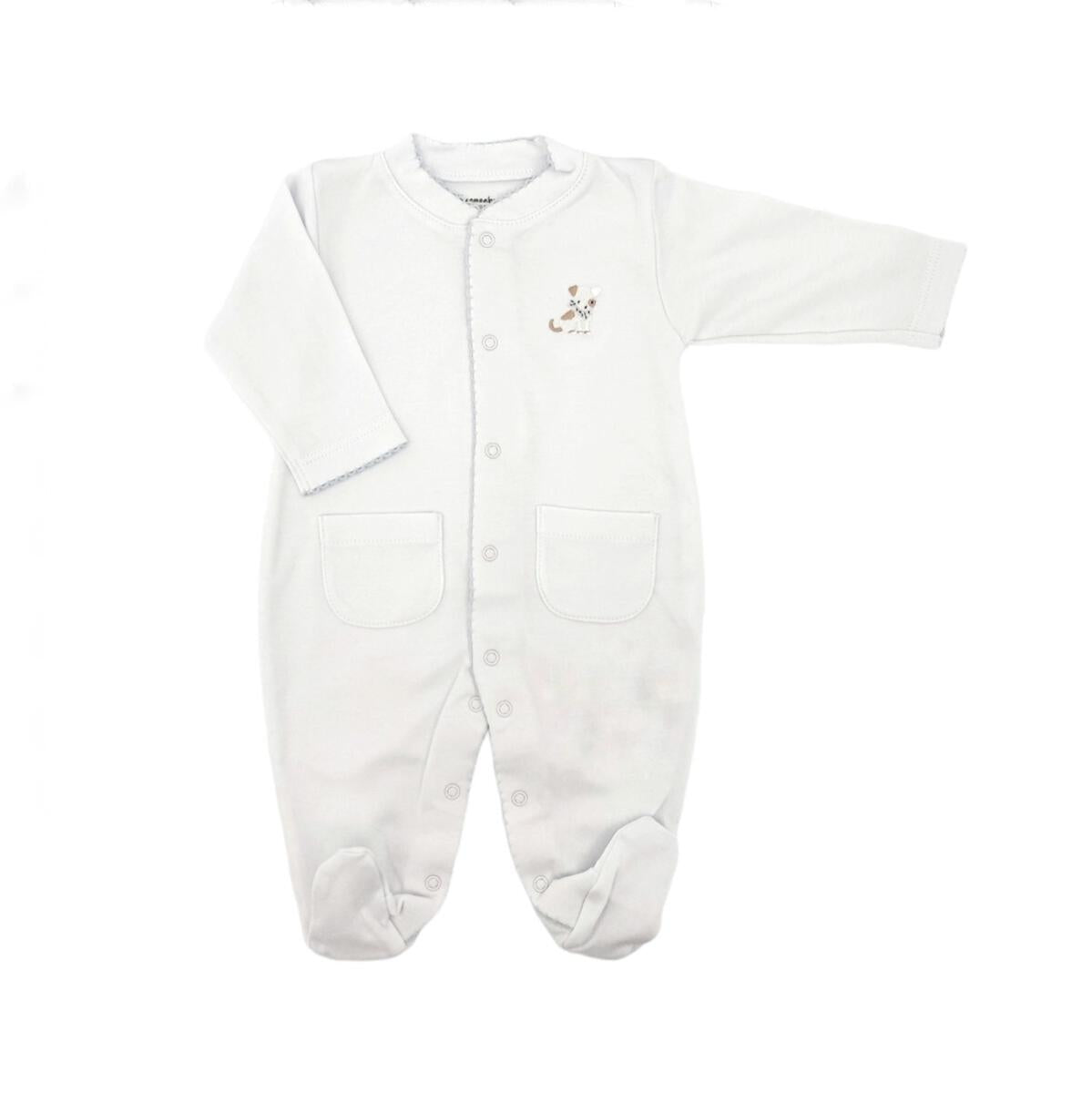 White & Blue Pima Puppy Footie