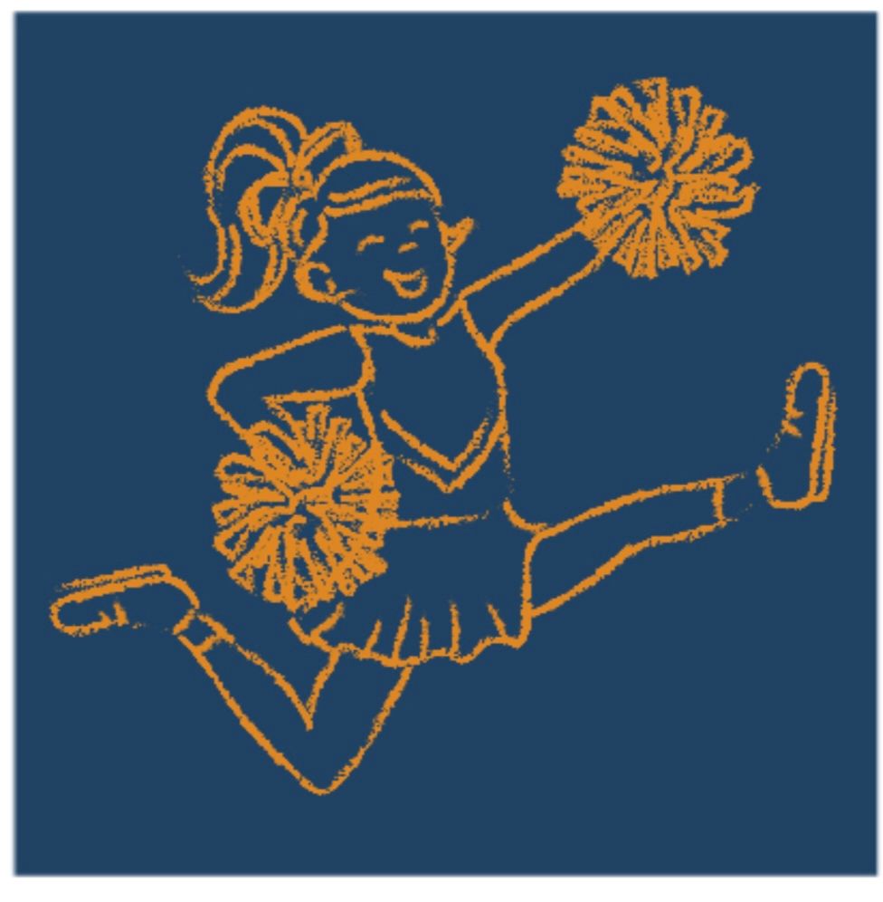 Navy/Orange Cheerleader Tee (Kid & Big Kid)