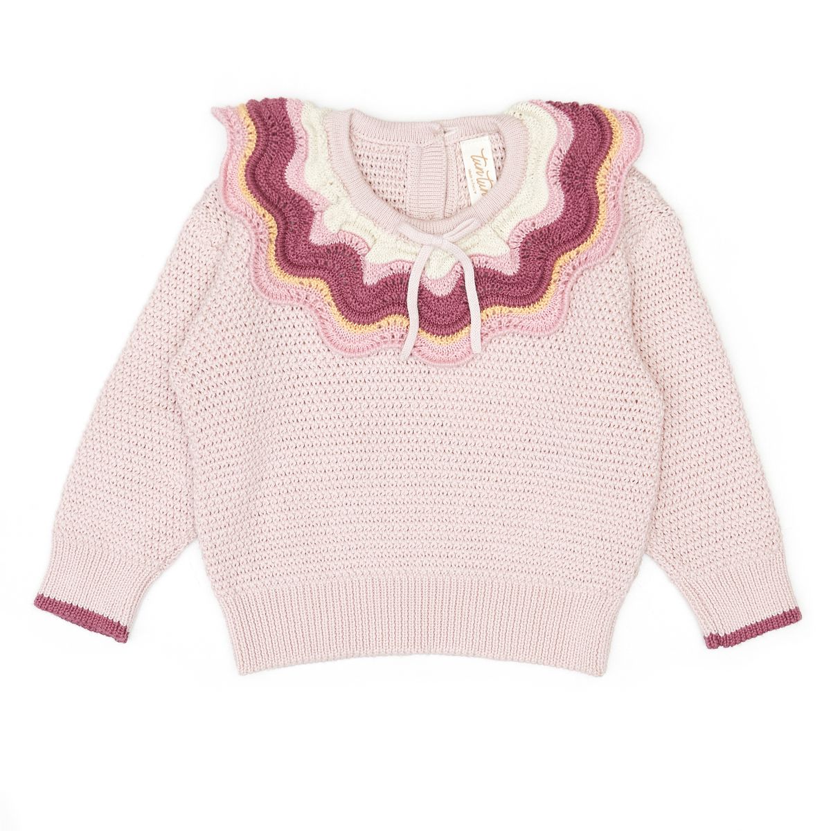 Rose Multicolor Ruffle Sweater