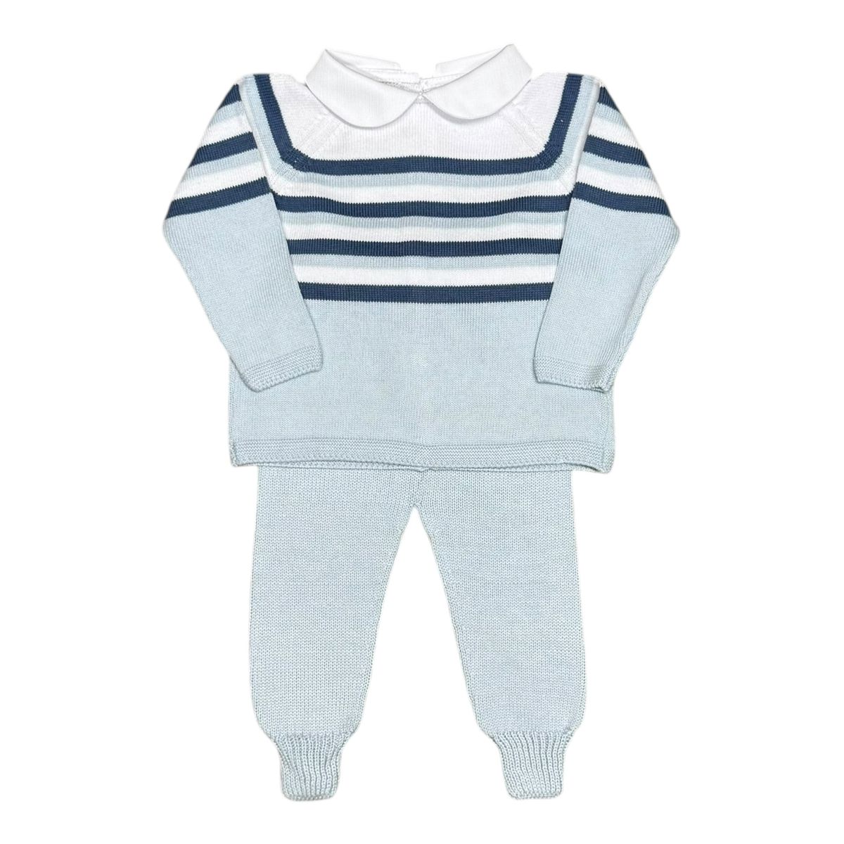 Blue Stripe Collar Jogger Set (Baby)