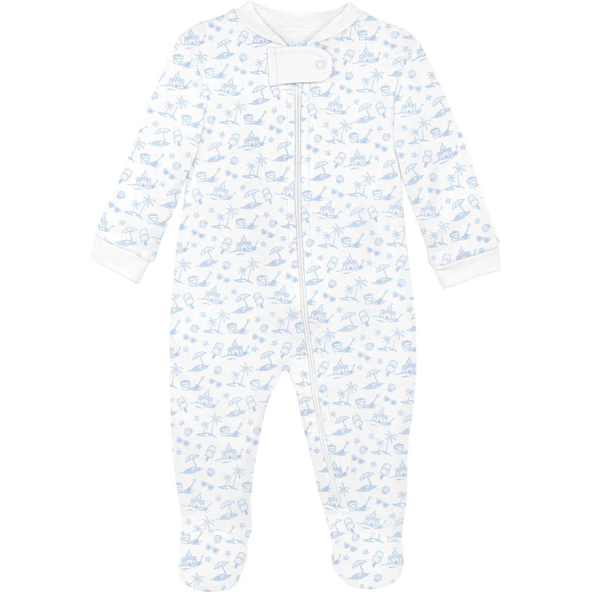 Boy Summer Doodles Zipper Footie