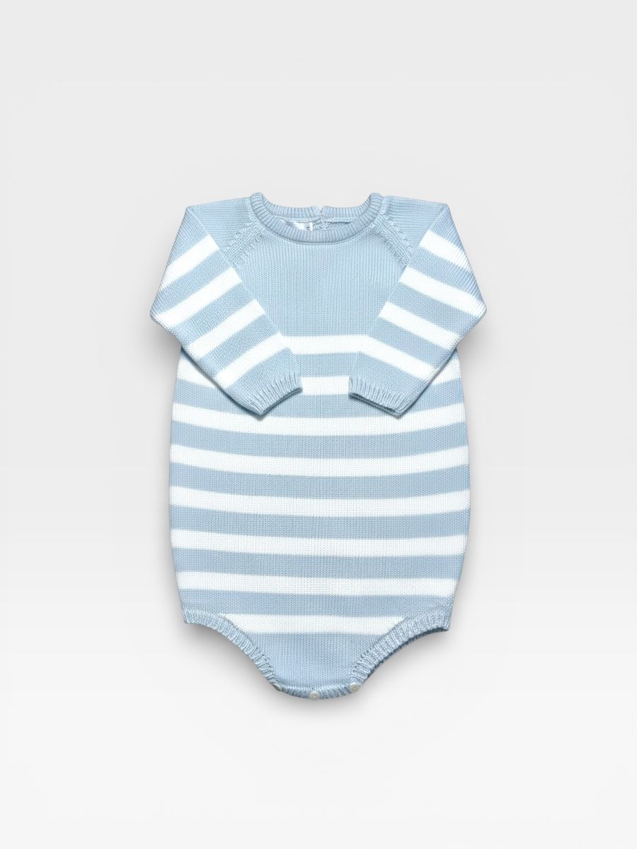 White/Light Blue Striped Bubble