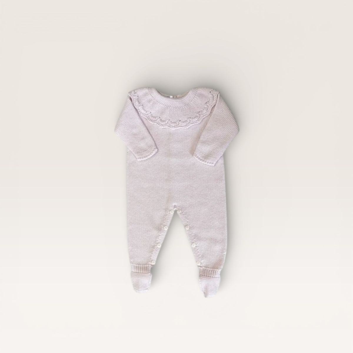 Pink Ruffle Collar Popcorn Footie