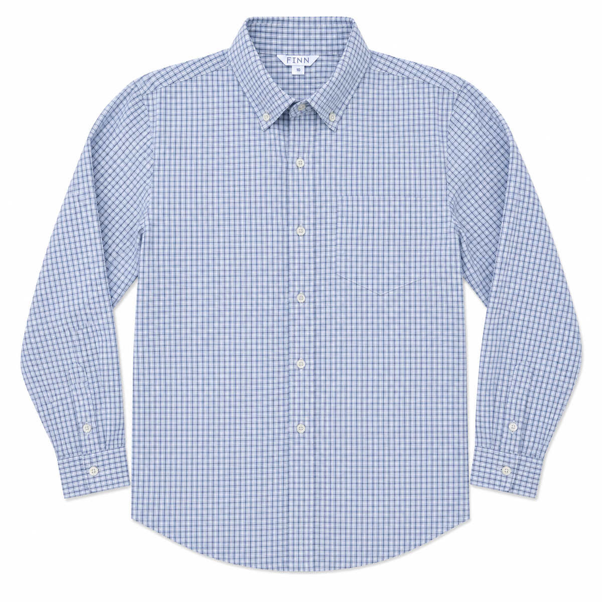 Springwater Blue Check Pierfront Buttondown