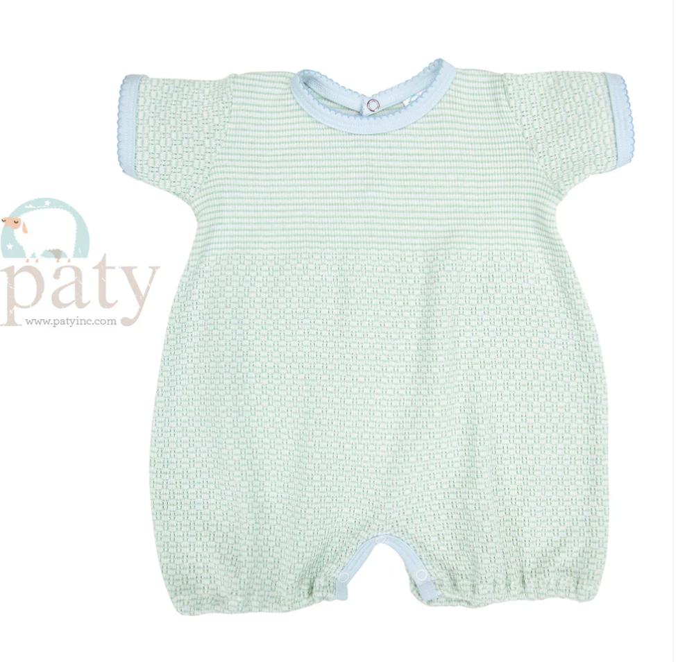 Solid Bubble Mint with Blue Trim (Infant)