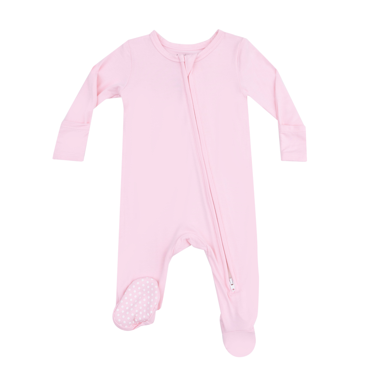 Solid Tickled Pink 2 Way Zipper Footie