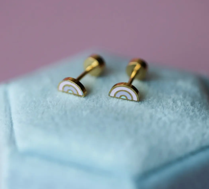 Tiny Rainbow Earrings