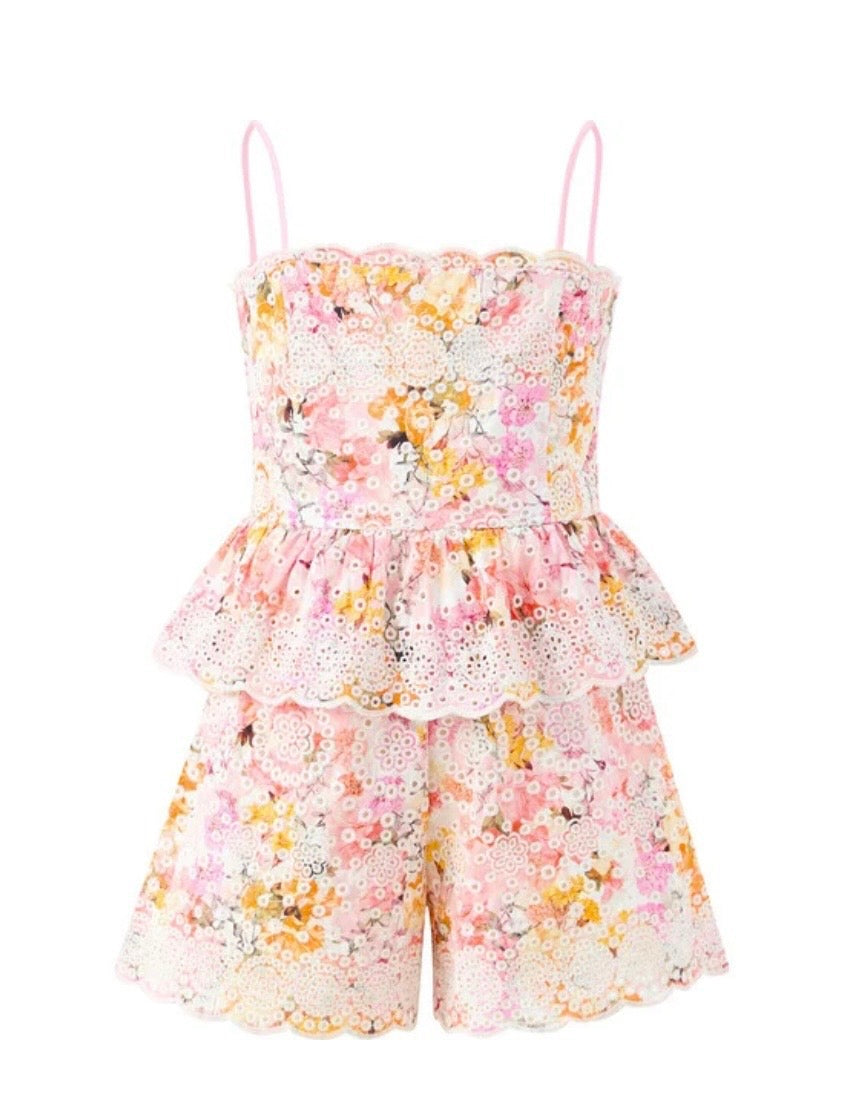 Alessia Cotton Embroidered Romper