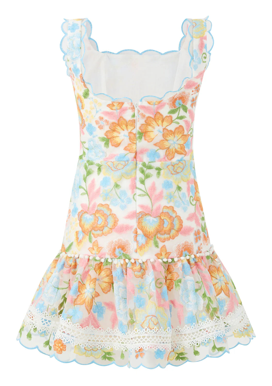 Floral Bianca Emb Mini Dress