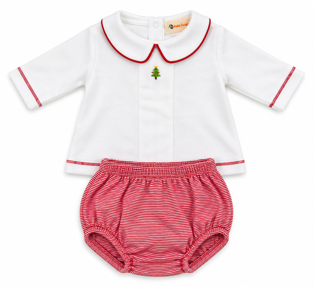 Boy Christmas Tree Diaper Set