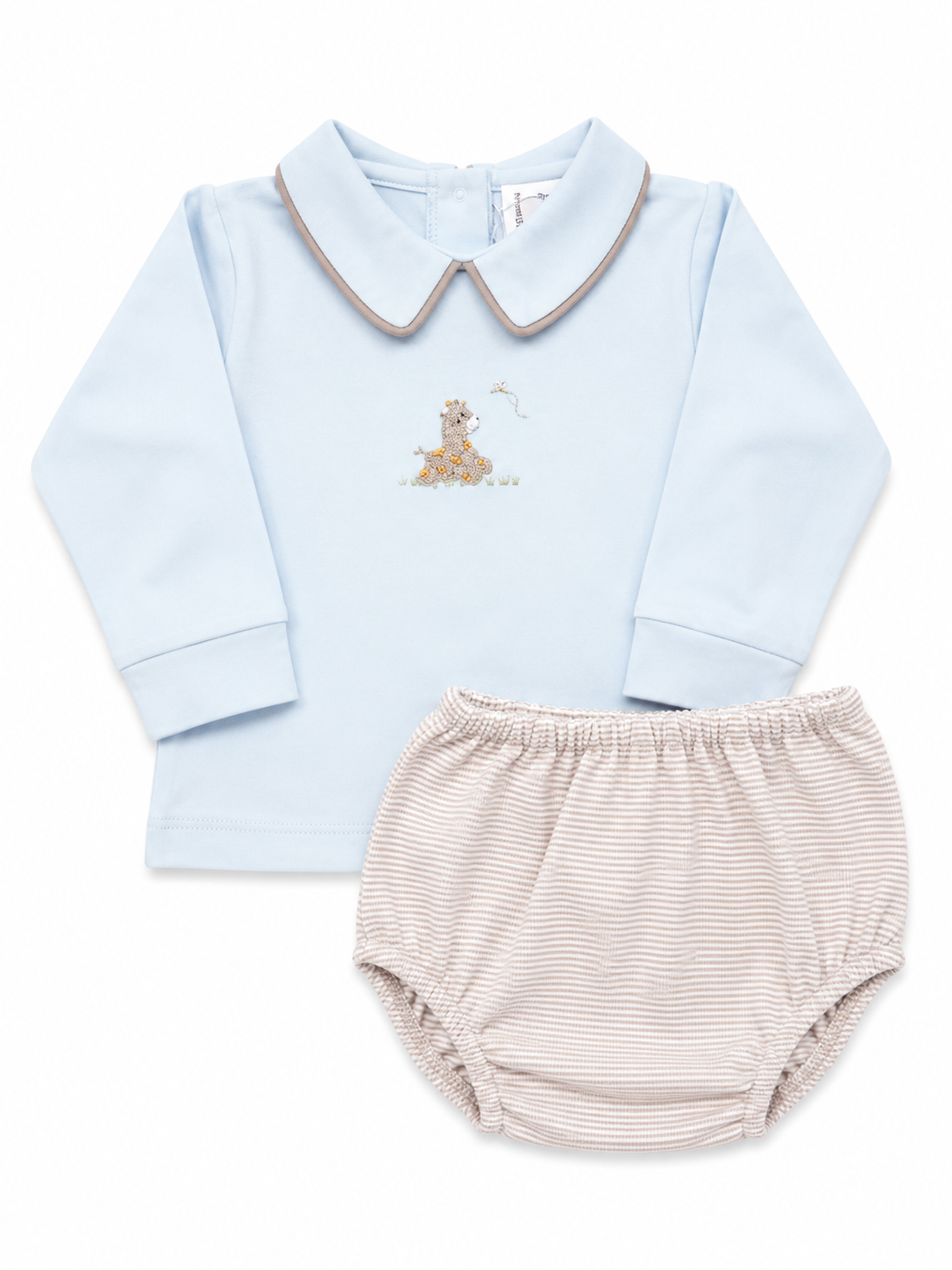 Blue Giraffe & Bee LS Diaper Set