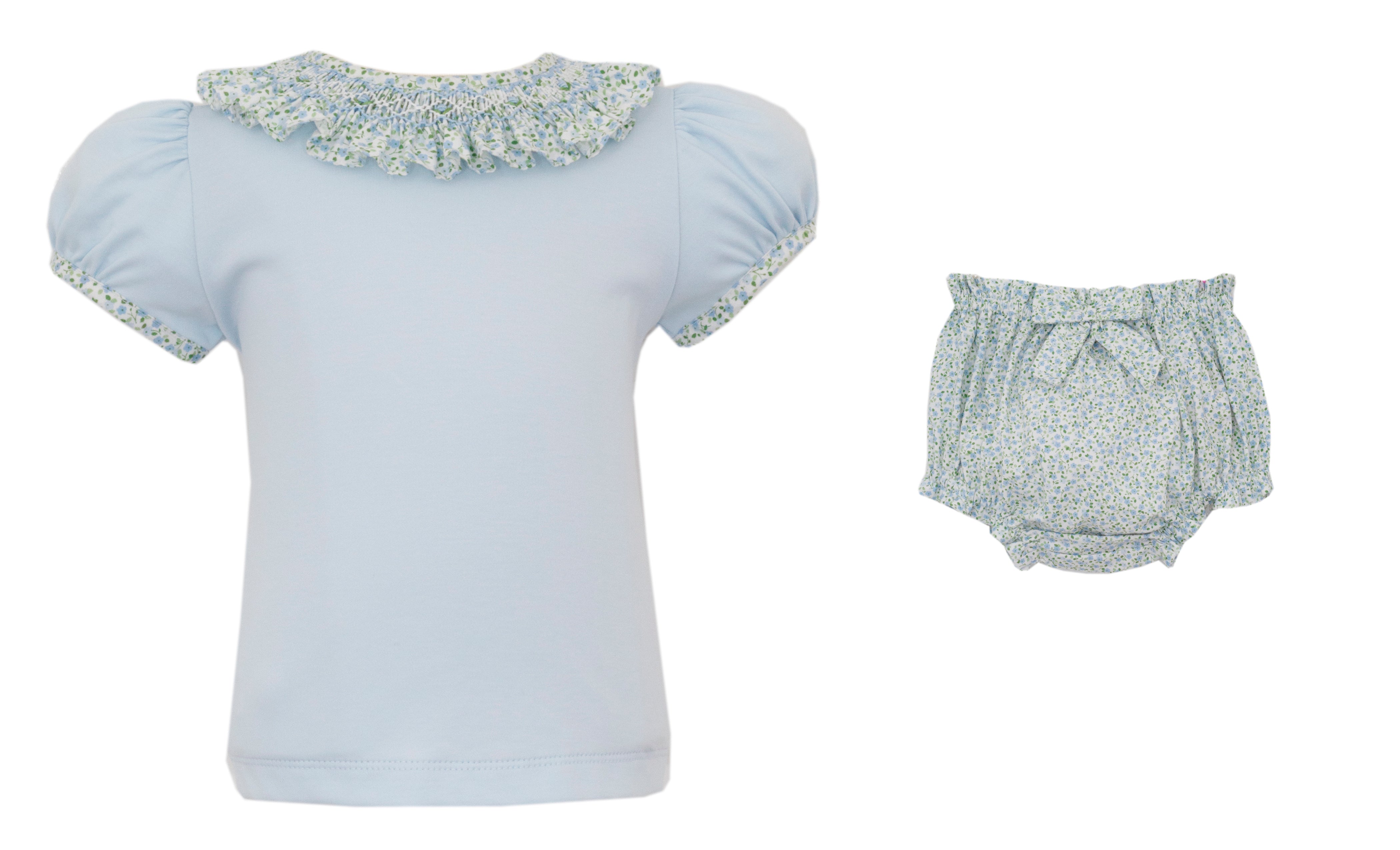 Lt Blue Floral Bloomer Set