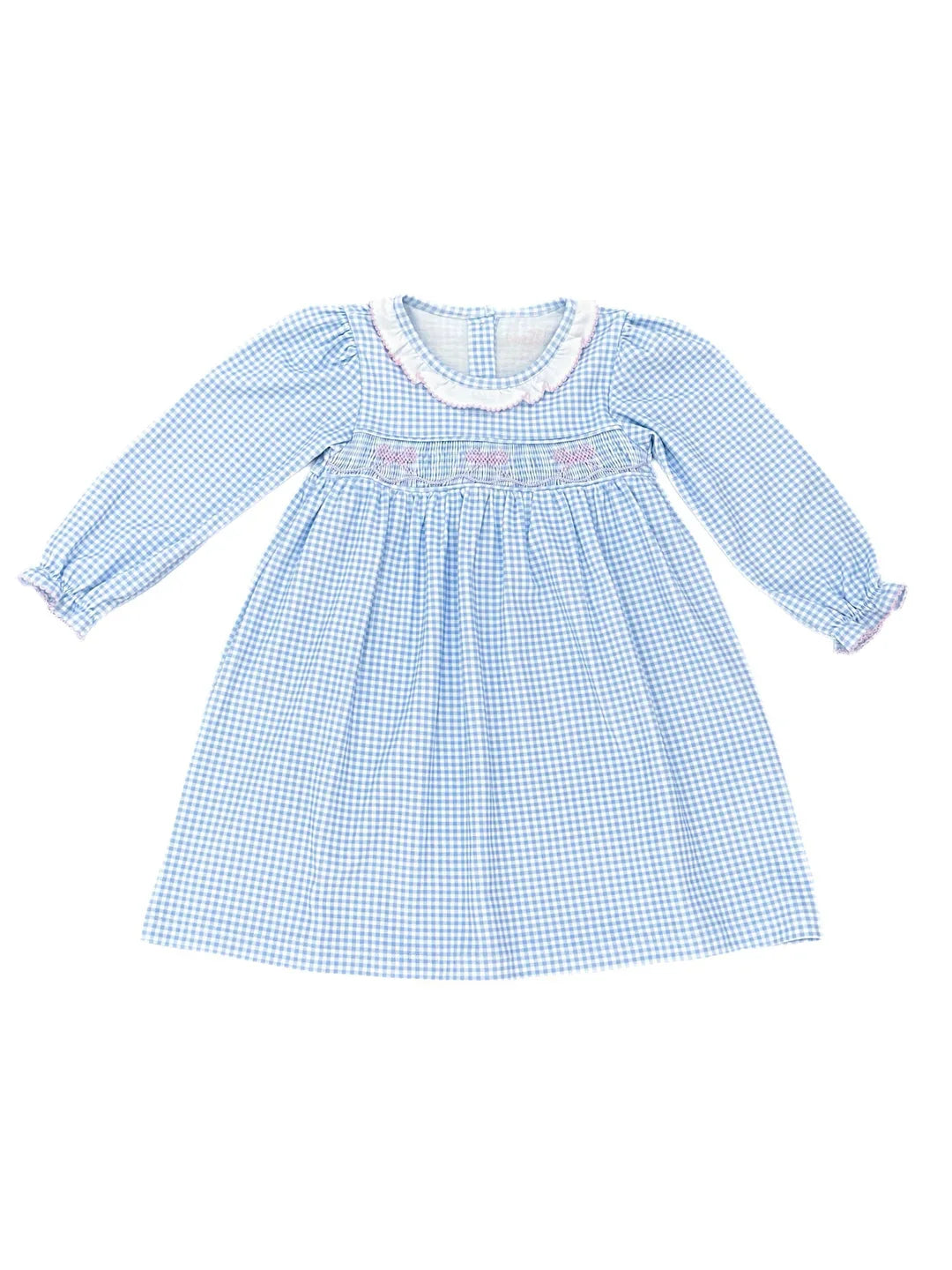 Blue Gingham Sarah Smocked Dress