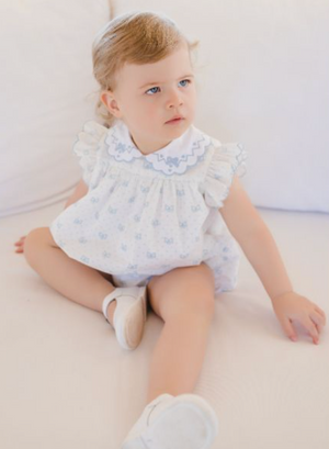 Blue Bow Romper (Baby)