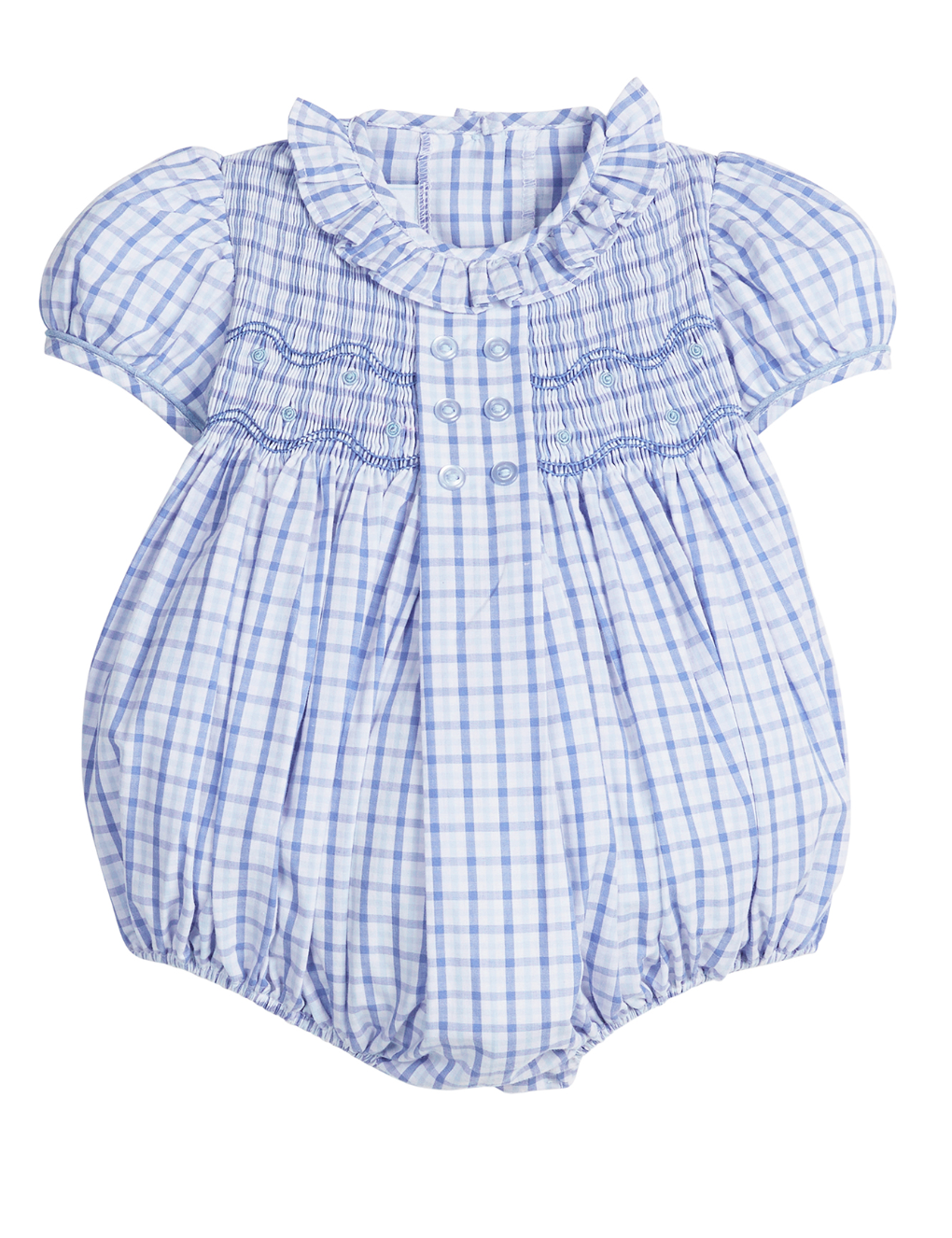 Woodbury Plaid Smocked Bridget Bubble (Baby)