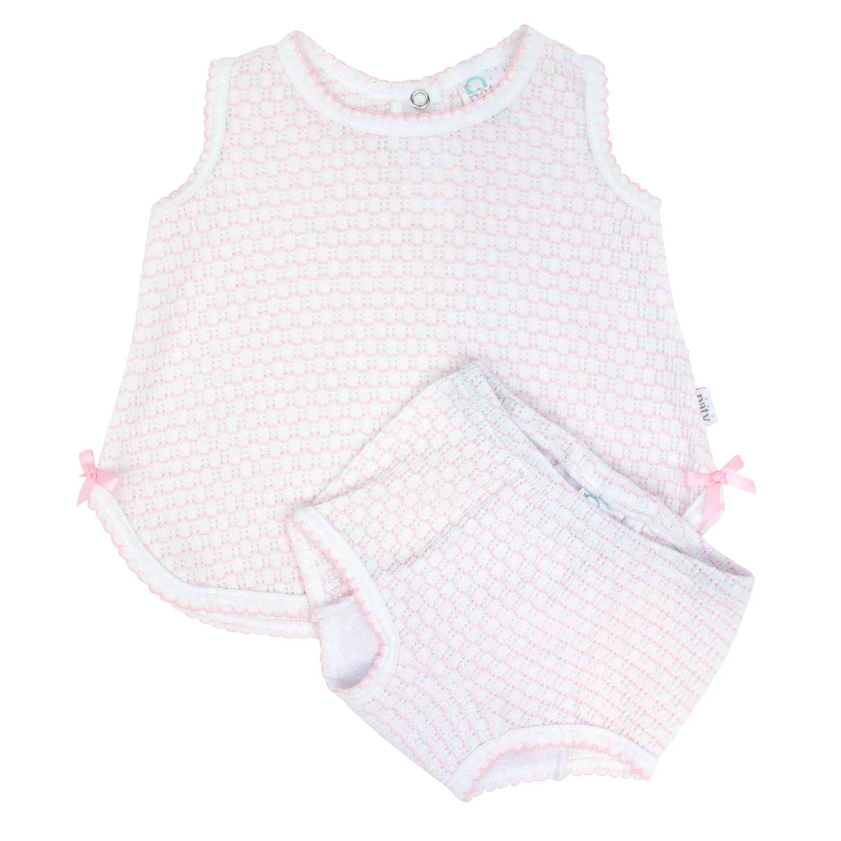 Knit Pinstripe Diaper Set Pink