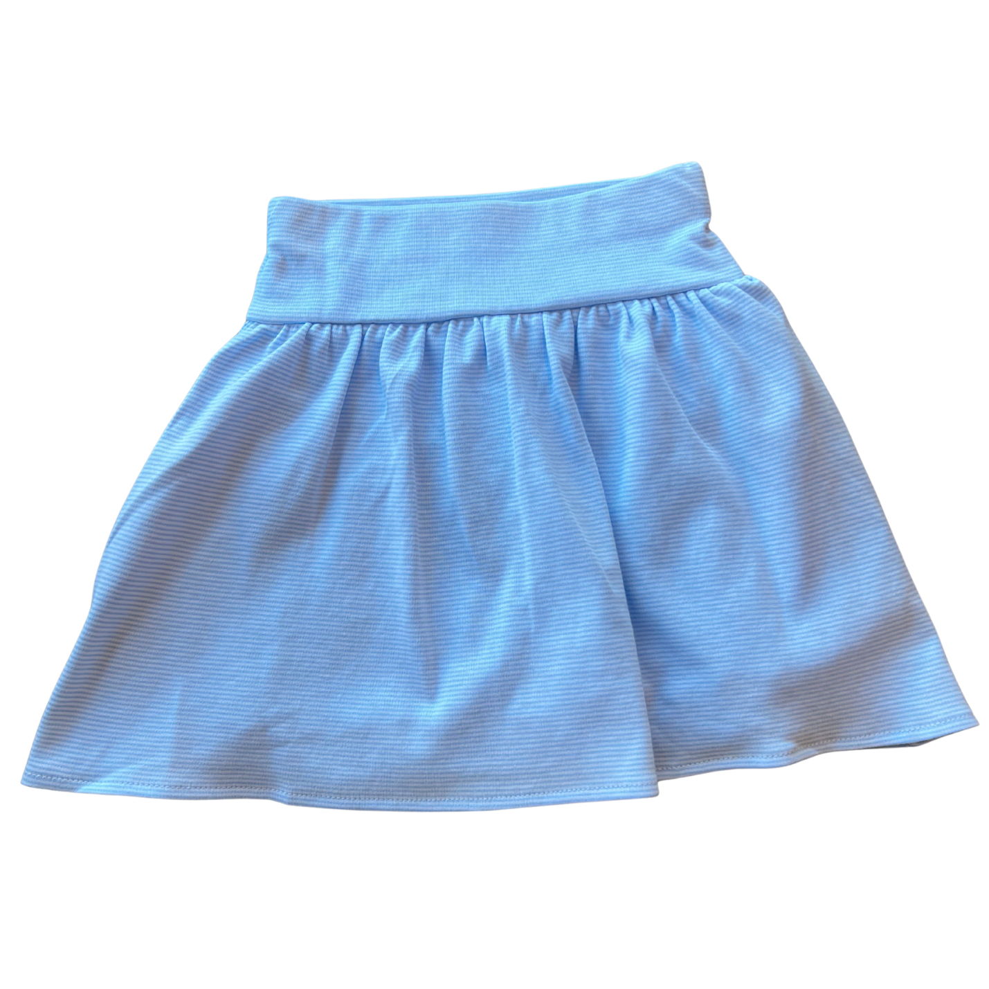 Baby Blue Stripe Gathered Skort