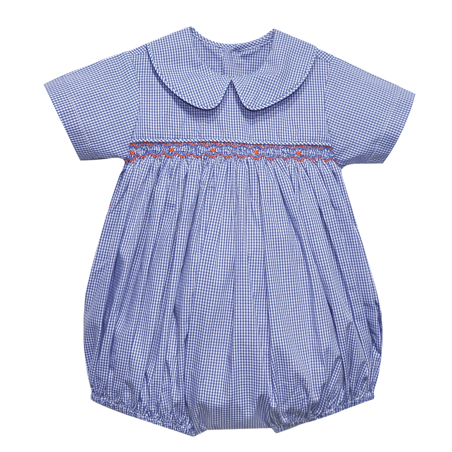 Tiger Navy/Orange Smocked Boy Bubble