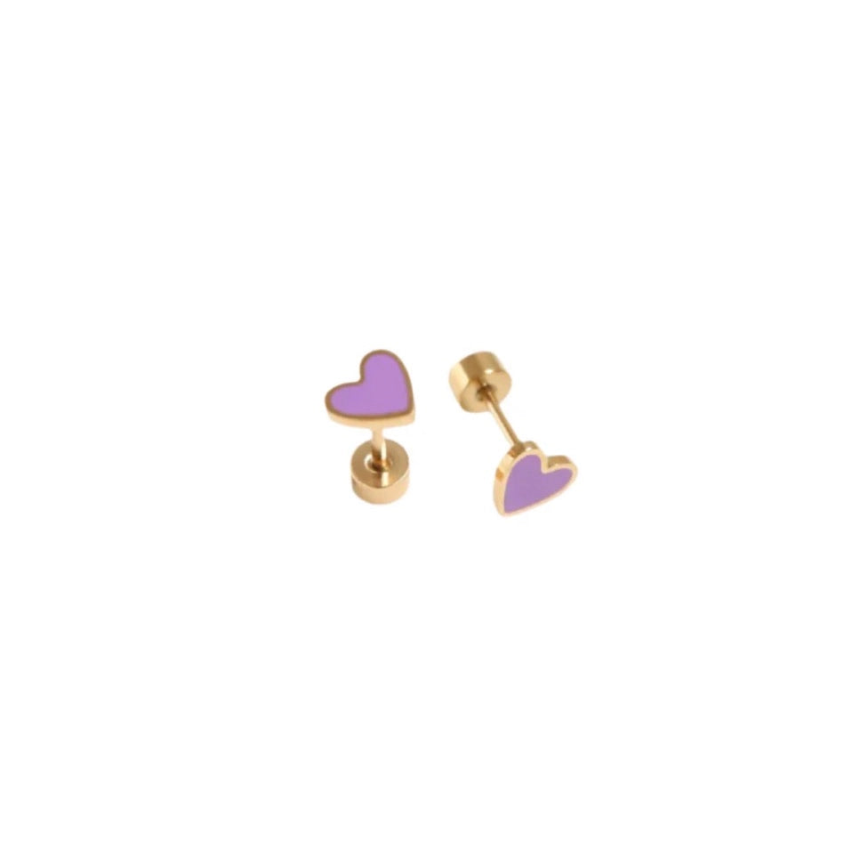 Enamel Heart Earring