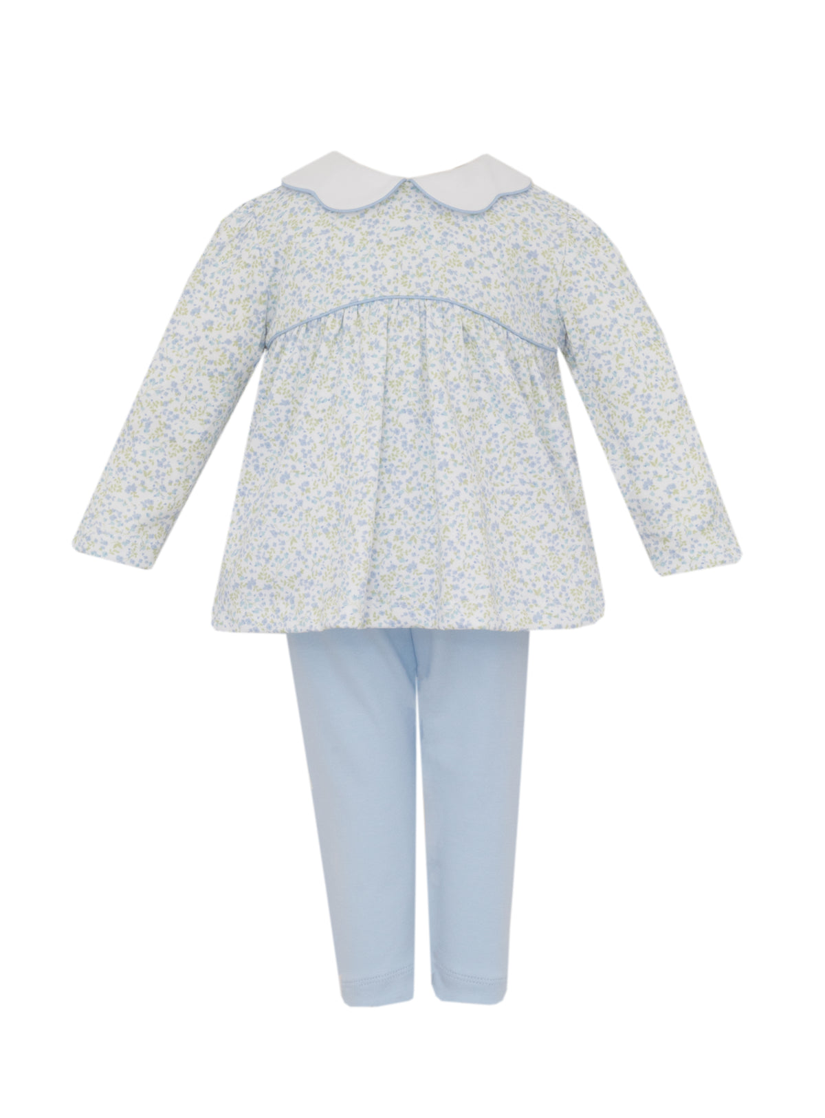 Tiny Blue Floral Caroline LS Tunic Set