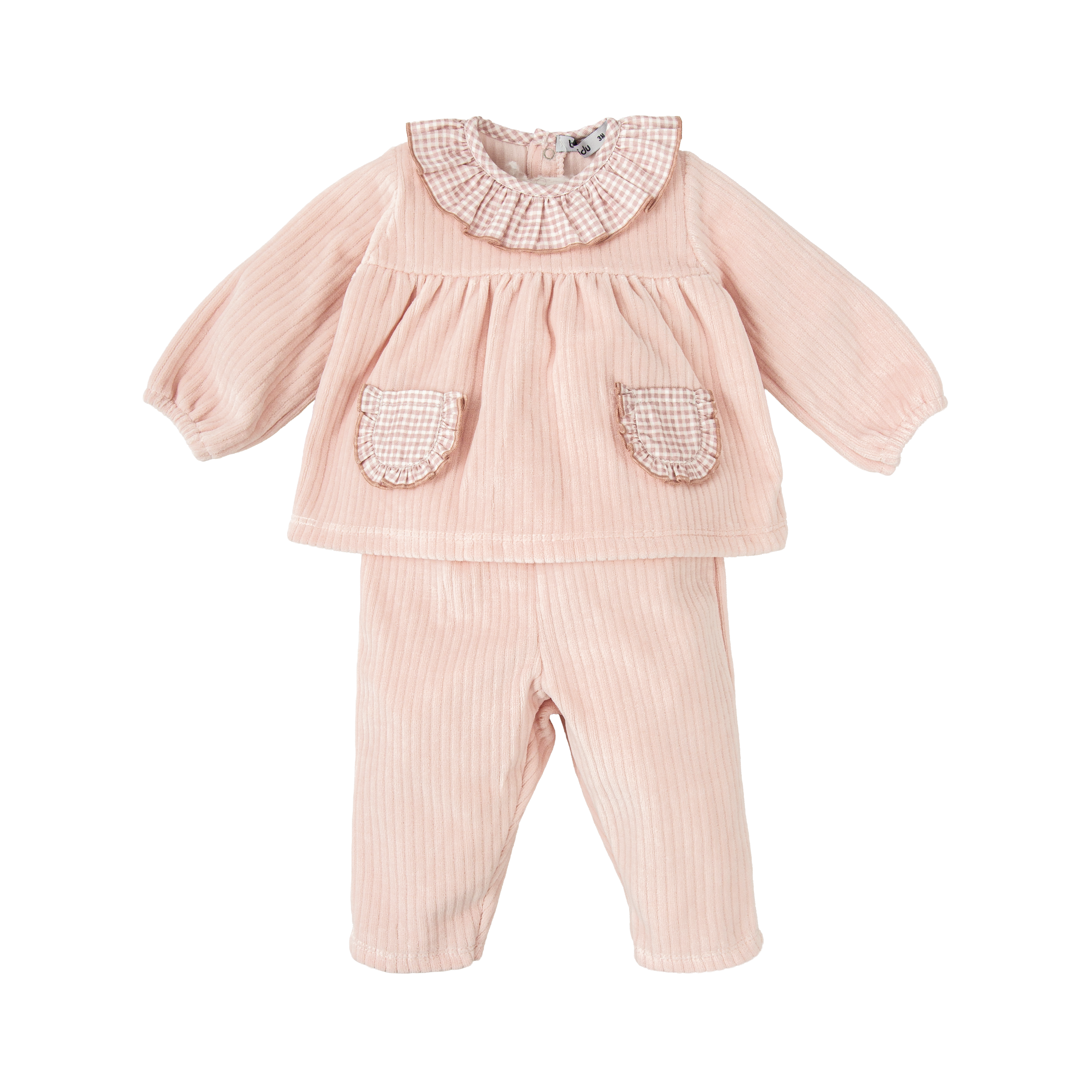 Pink Gingham Knitted Set
