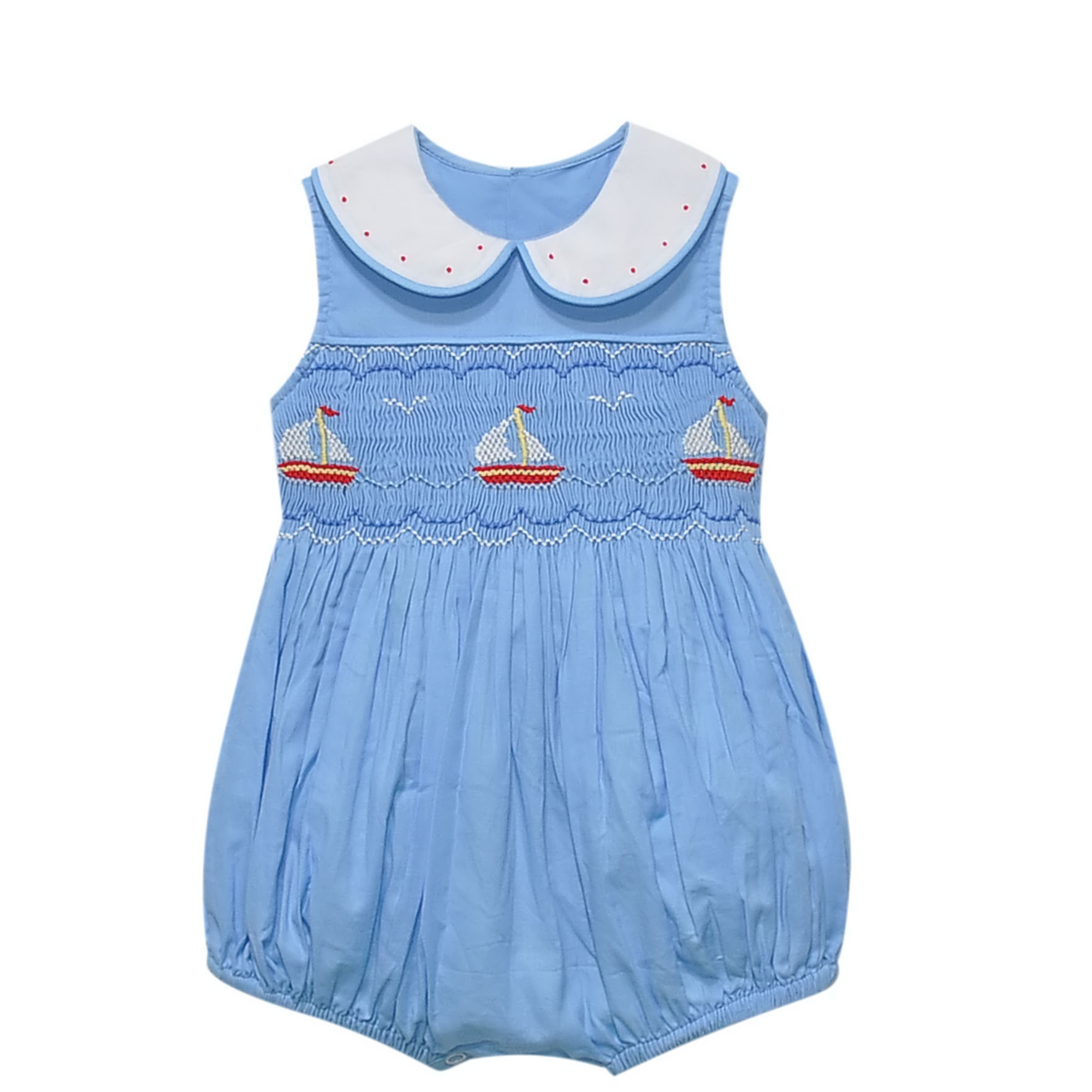 Blue Smocked at Sea Juliette Girl Bubble