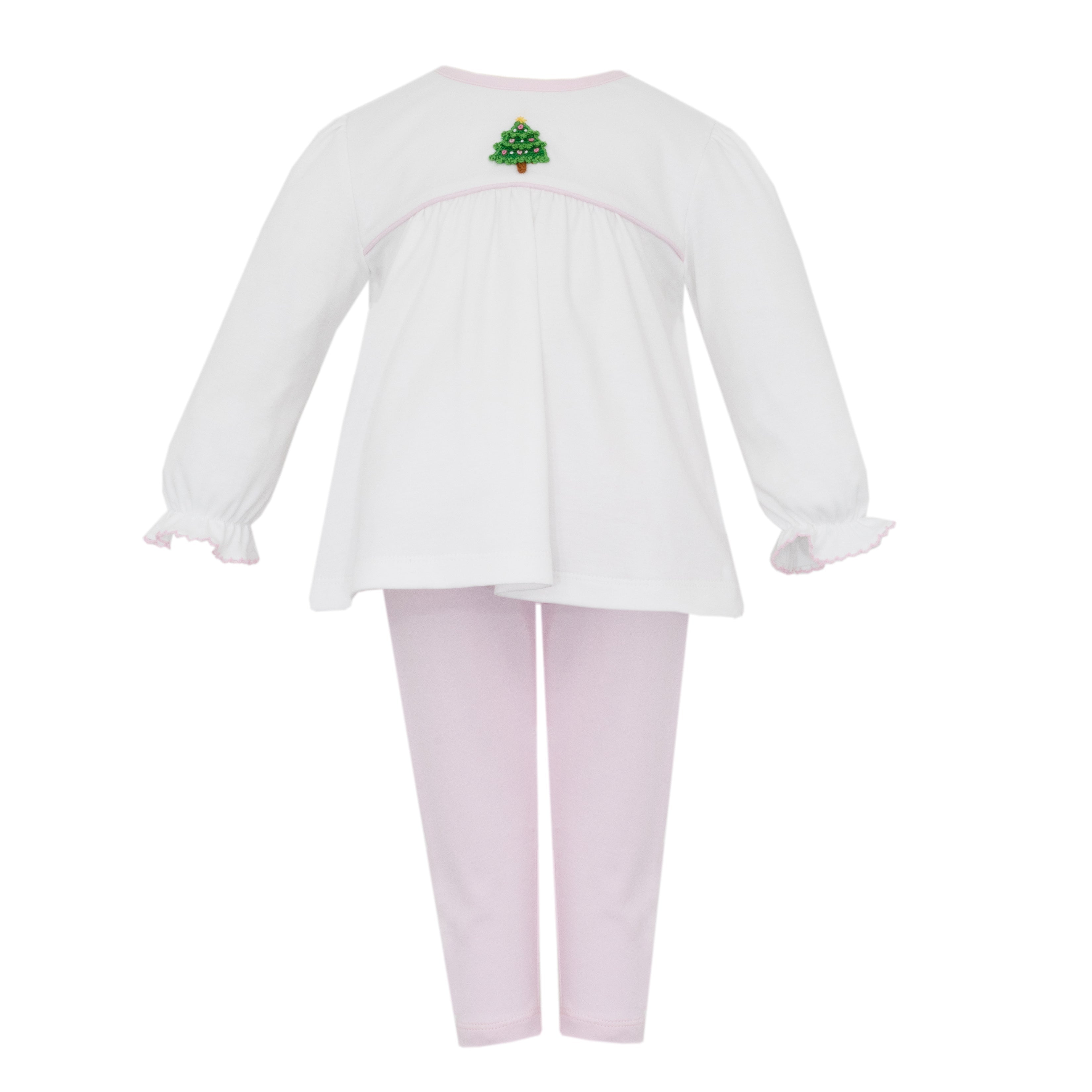 Pink Christmas Tree Pant Set