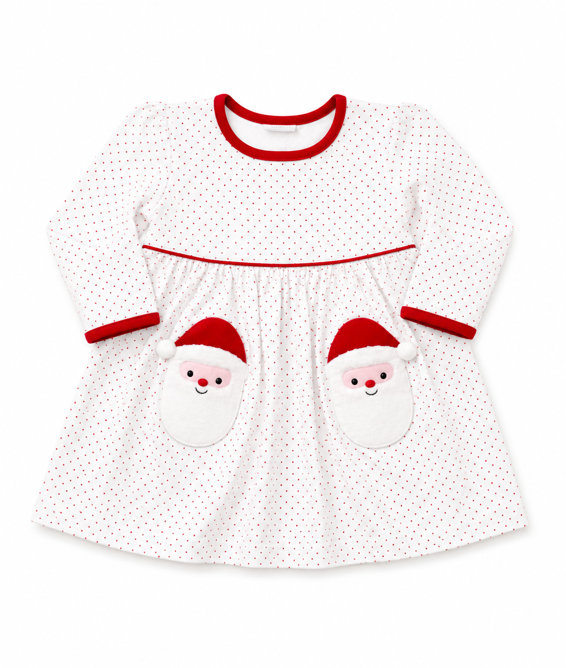 Red Dot Sherpa Santa LS Popover Dress