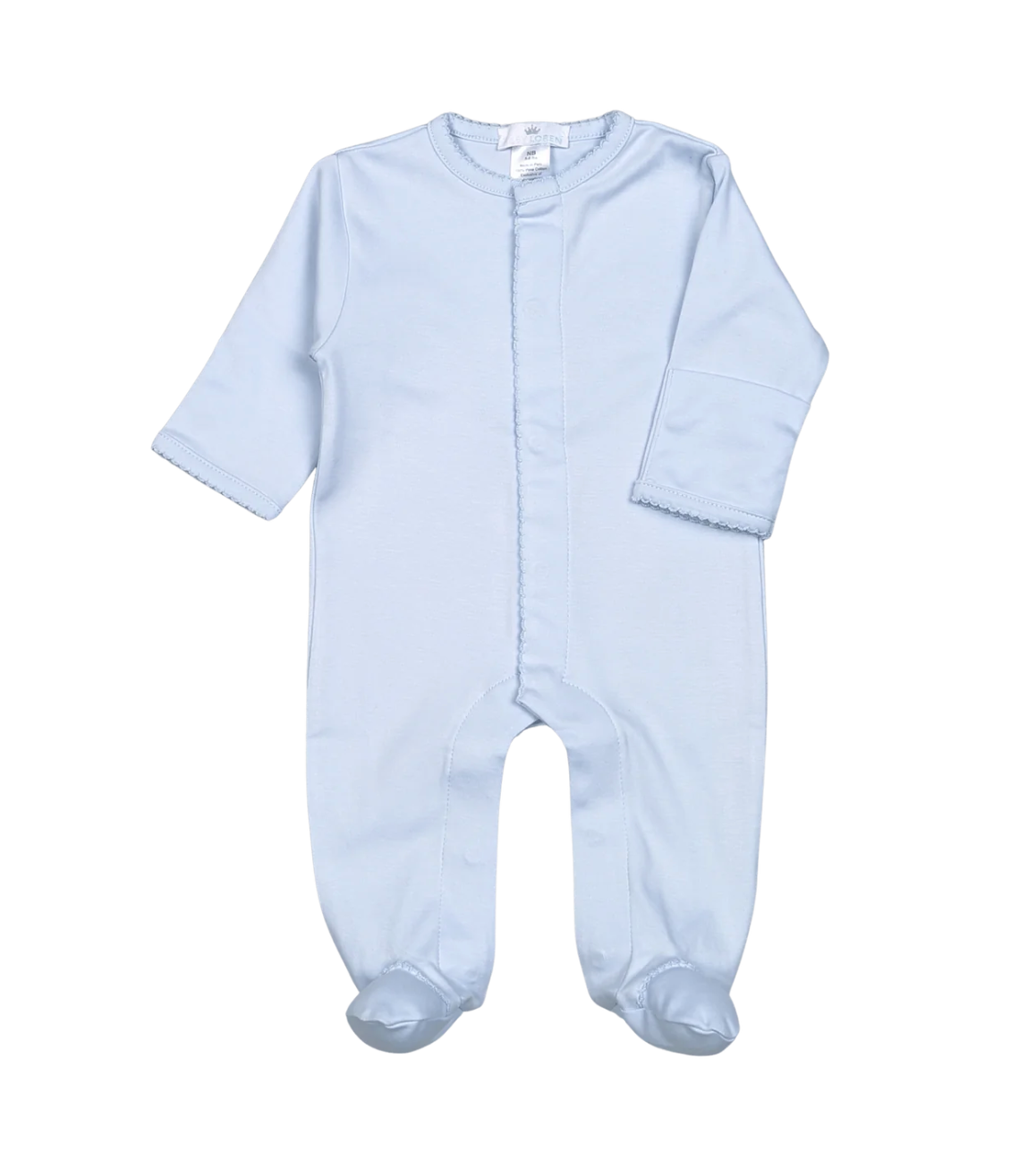 Blue Trim Pima Footie