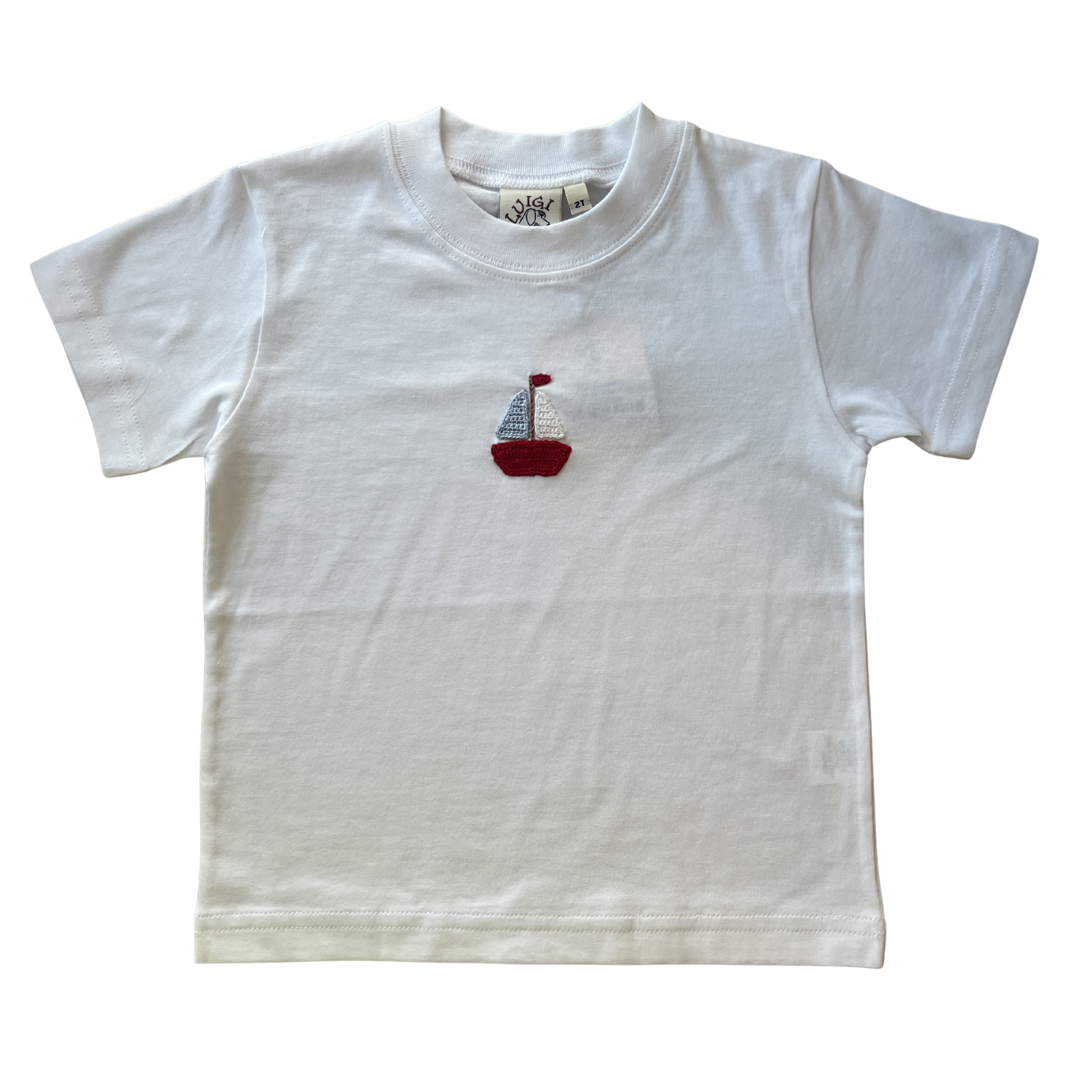 Crochet White Sailboat Tee