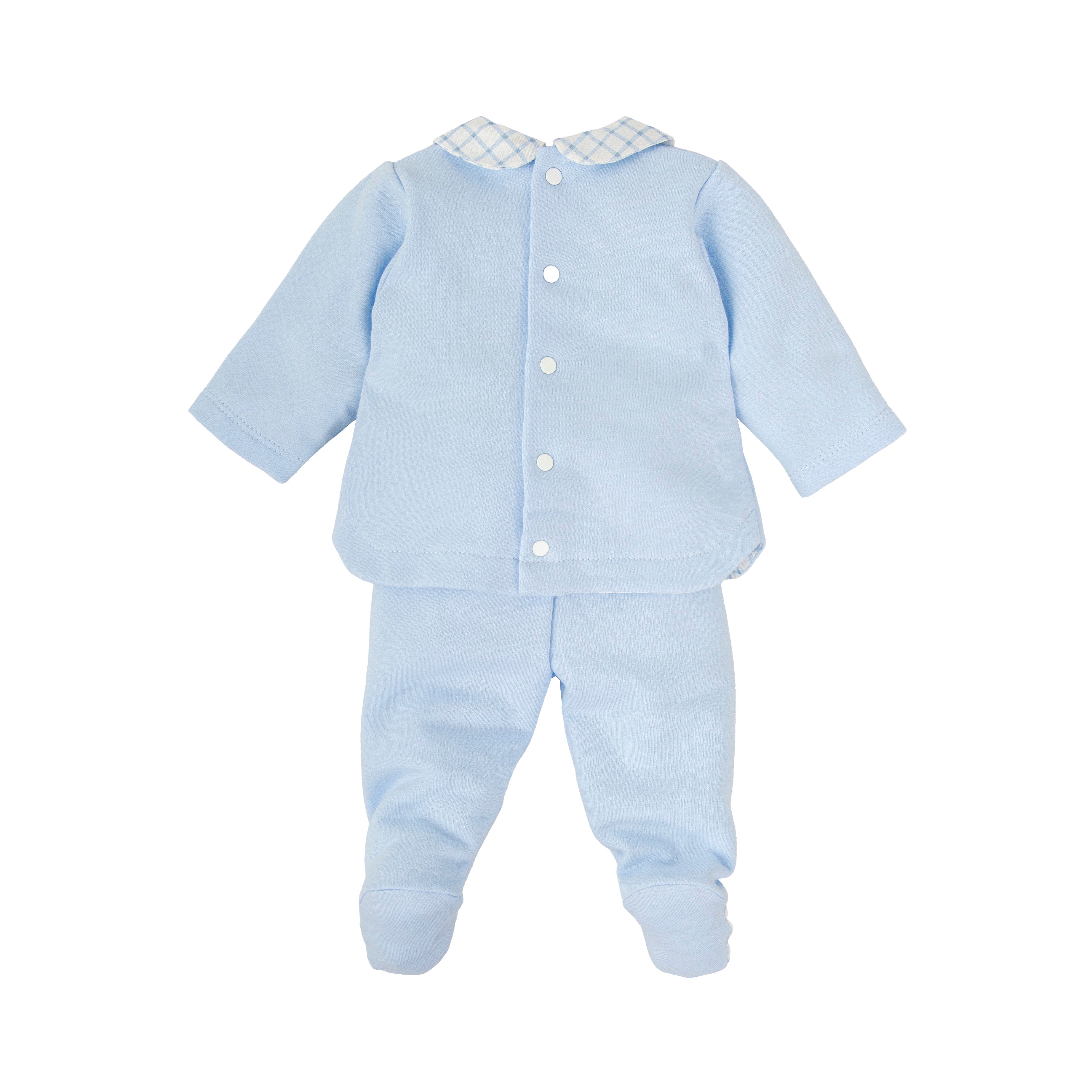 Blue Plaid Collar Set