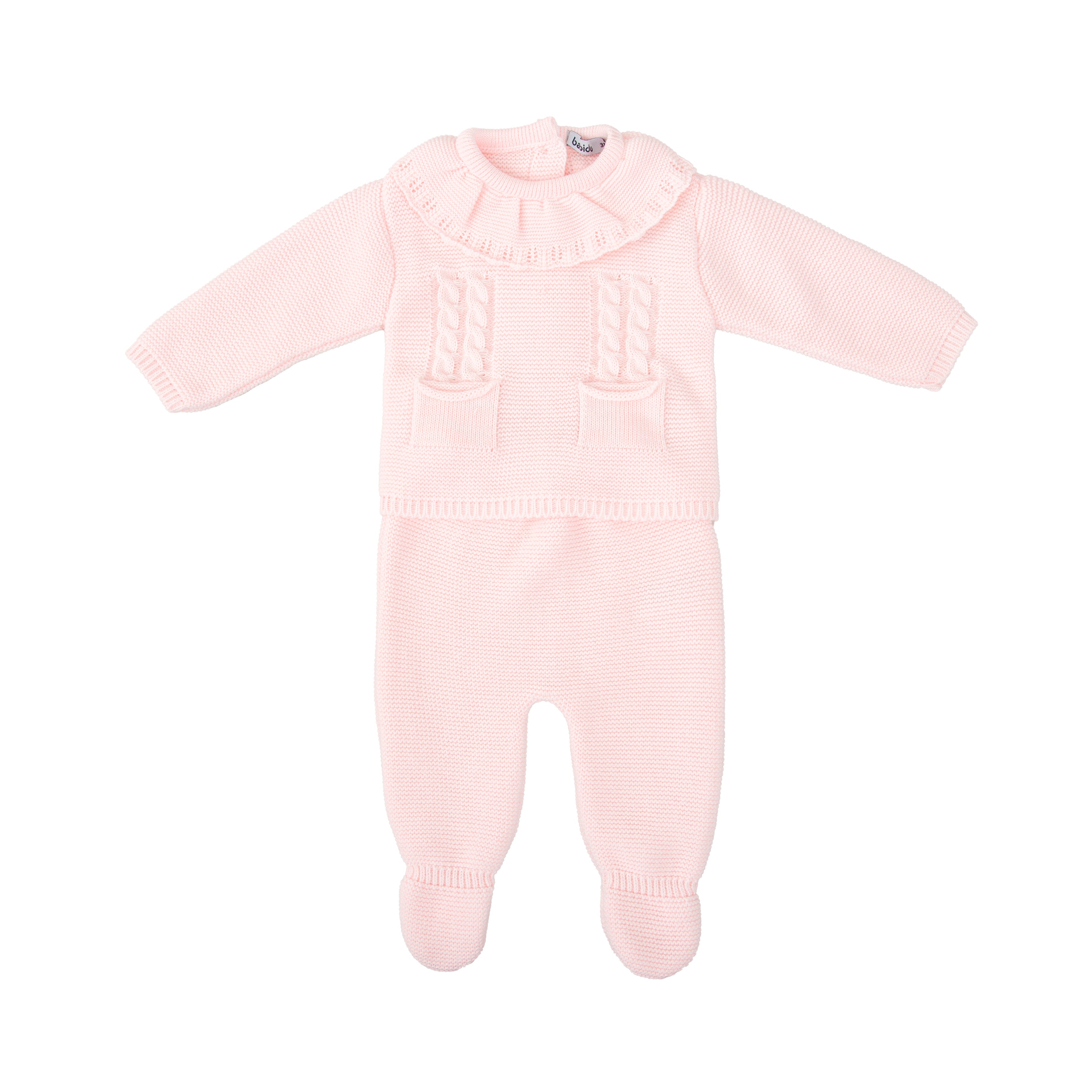 Pink Knitted Set w/ Front Pockets