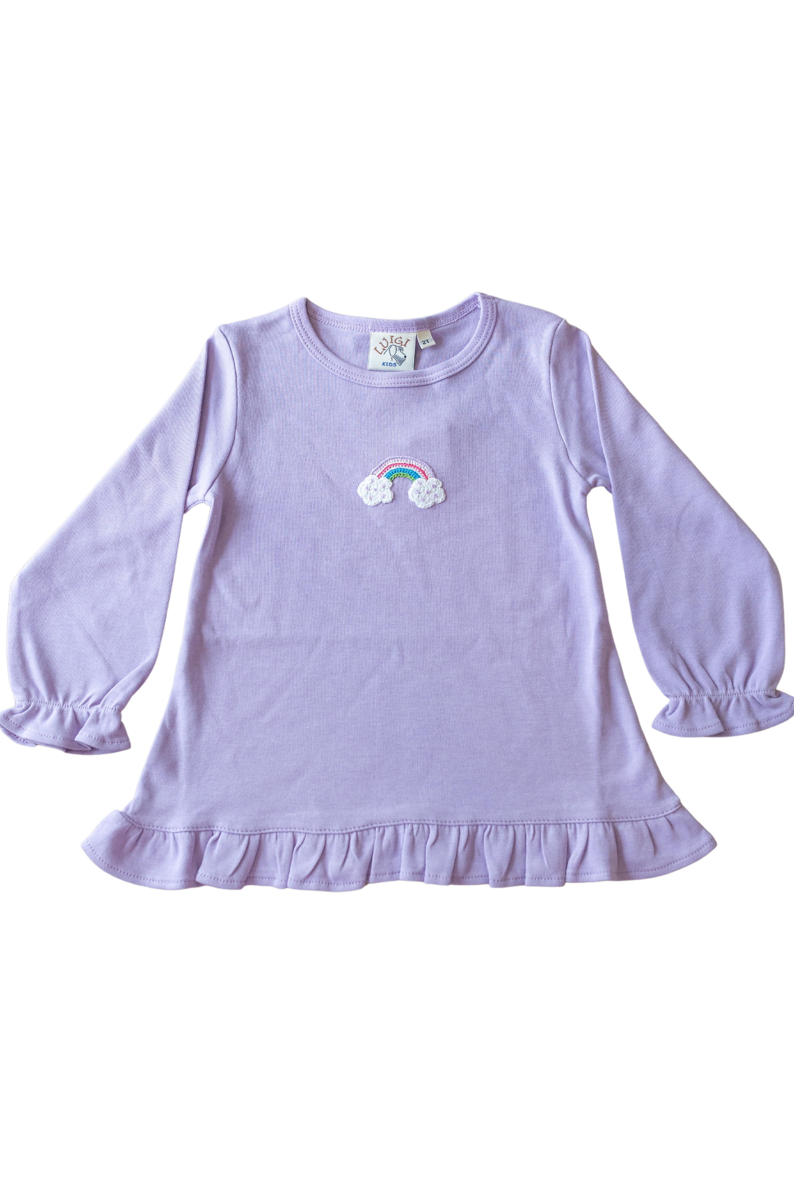 LS Crochet Rainbow Cloud Ruffle Top