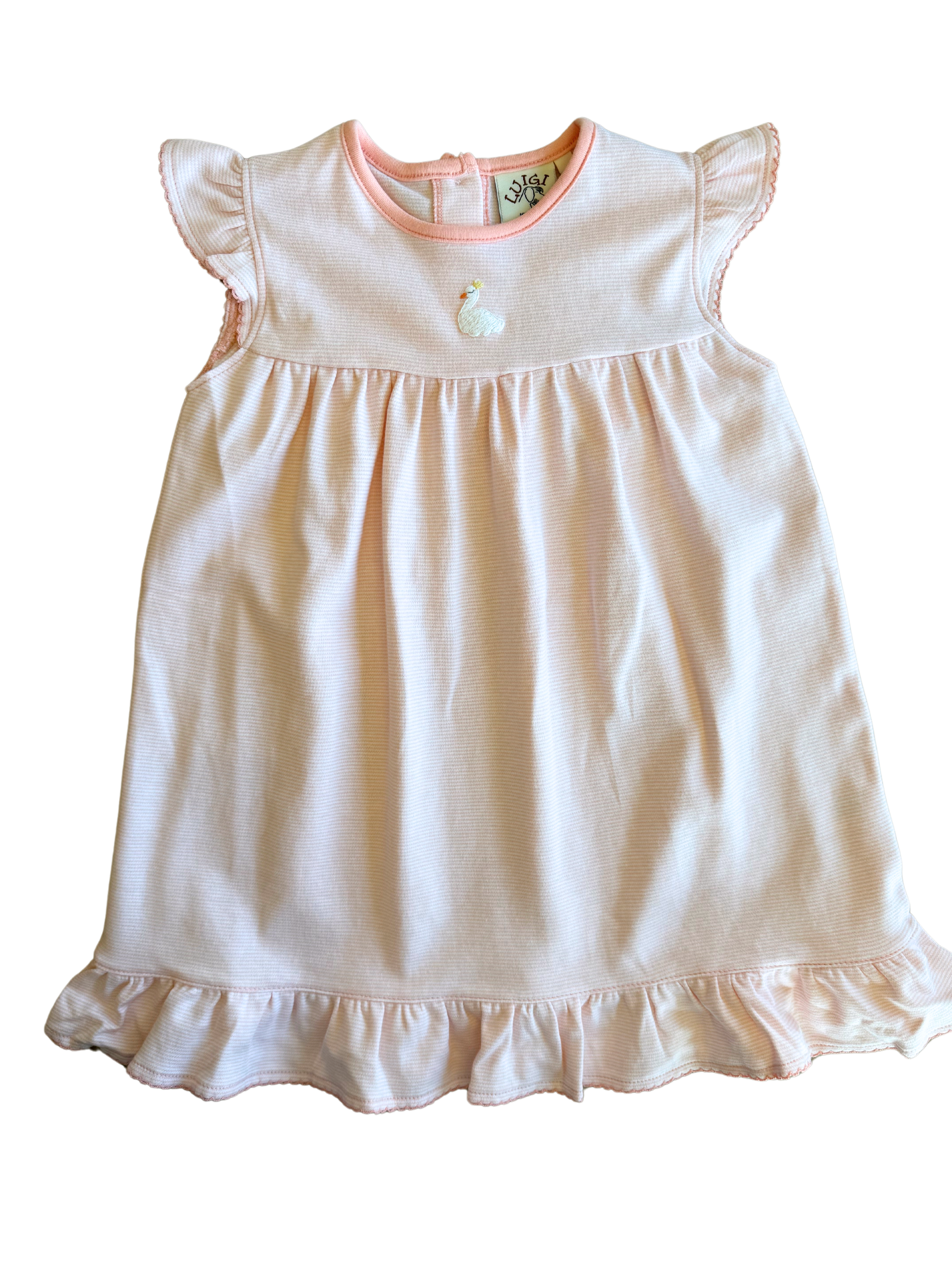 Peach Swan Ruffle Bottom Dress (Toddler)