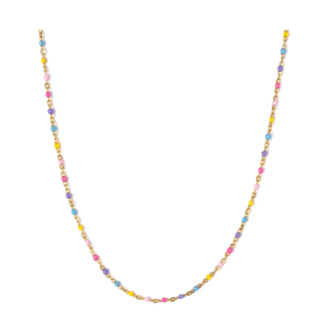 Enamel Rainbow Beaded Necklace