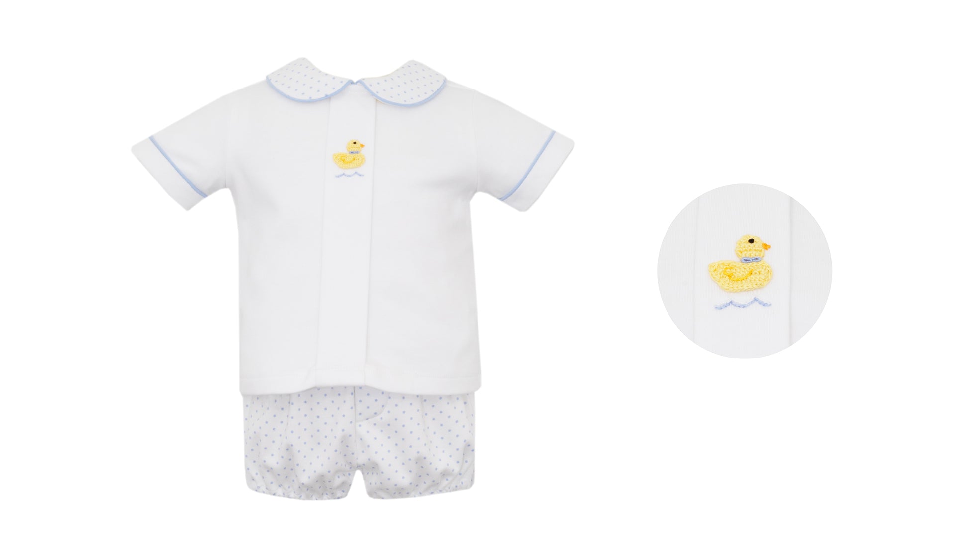 Light Blue & White Ducks Diaper Set (Toddler)