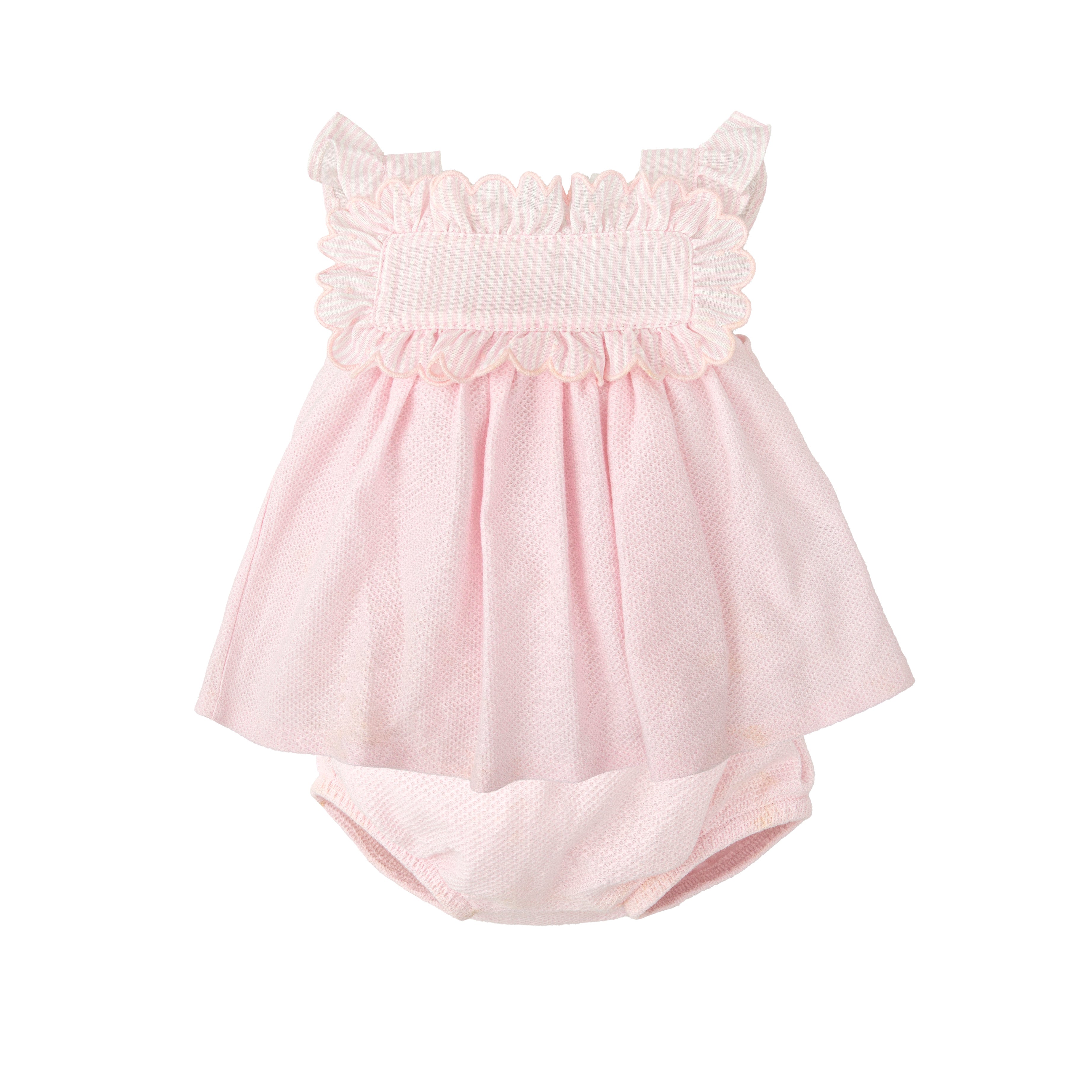 Pink Stripe Bib Diaper Set (Toddler)