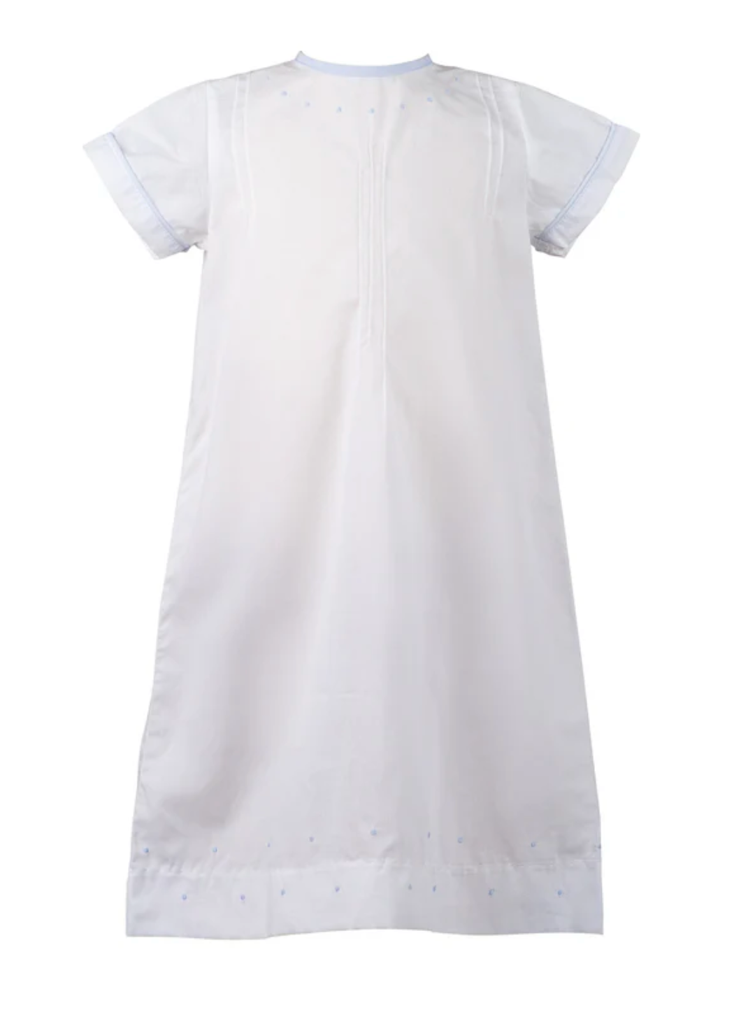 Scallop Daygown-Blue & Ecru