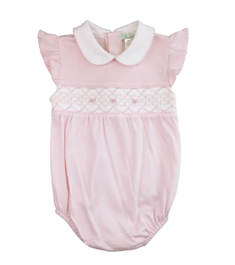 Bows Hand Smocked Baby Girl Romper
