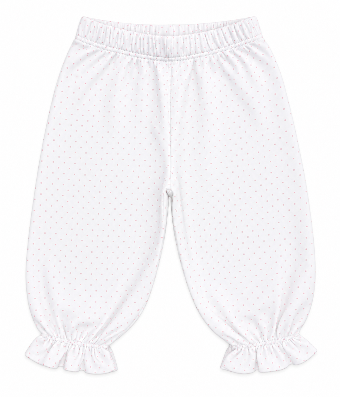 White/Baby Pink Dot Girl Bloomer Pant w/ Ruffle