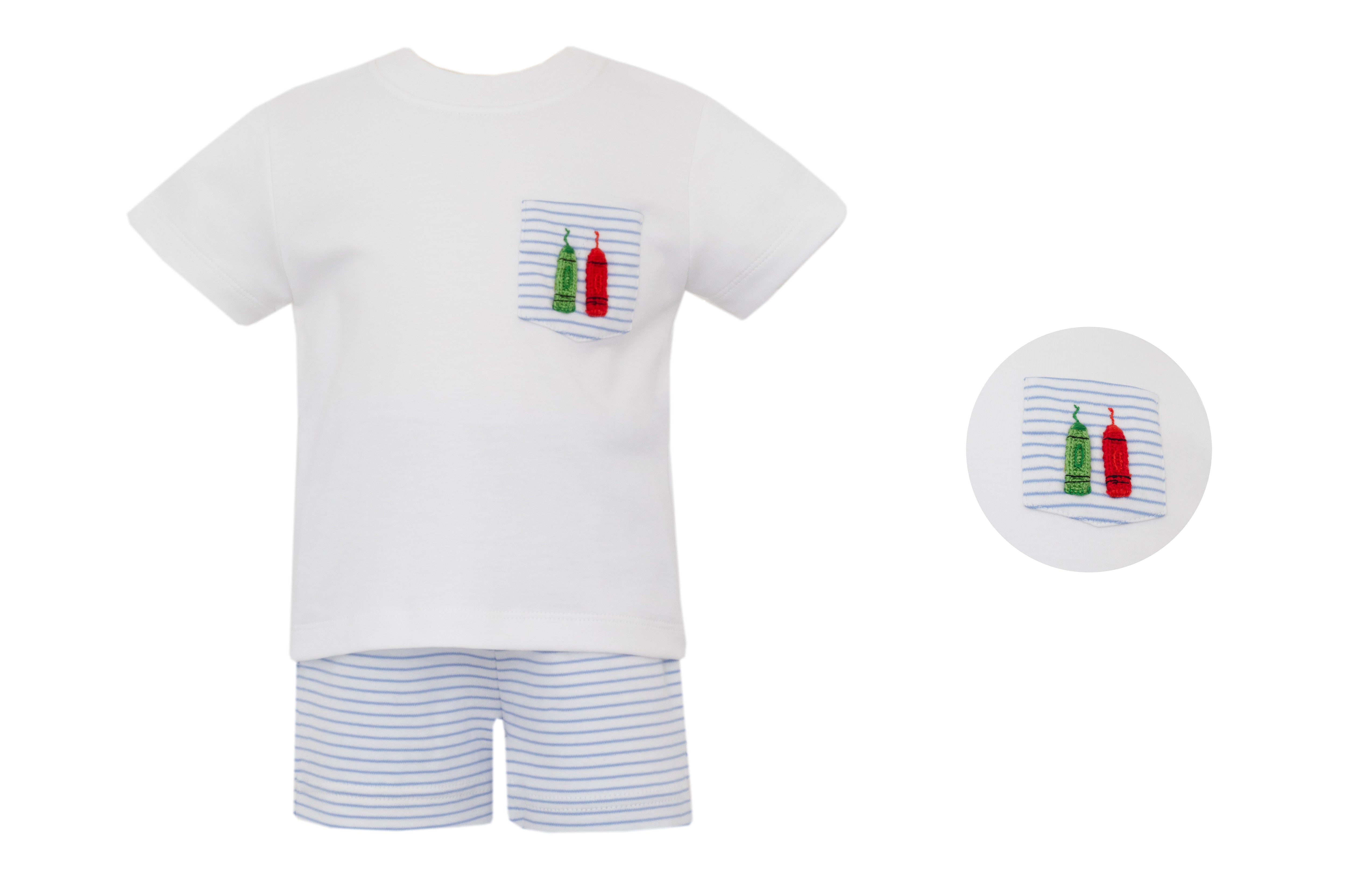 Blue Stripe Crayon Boy Set (Toddler)