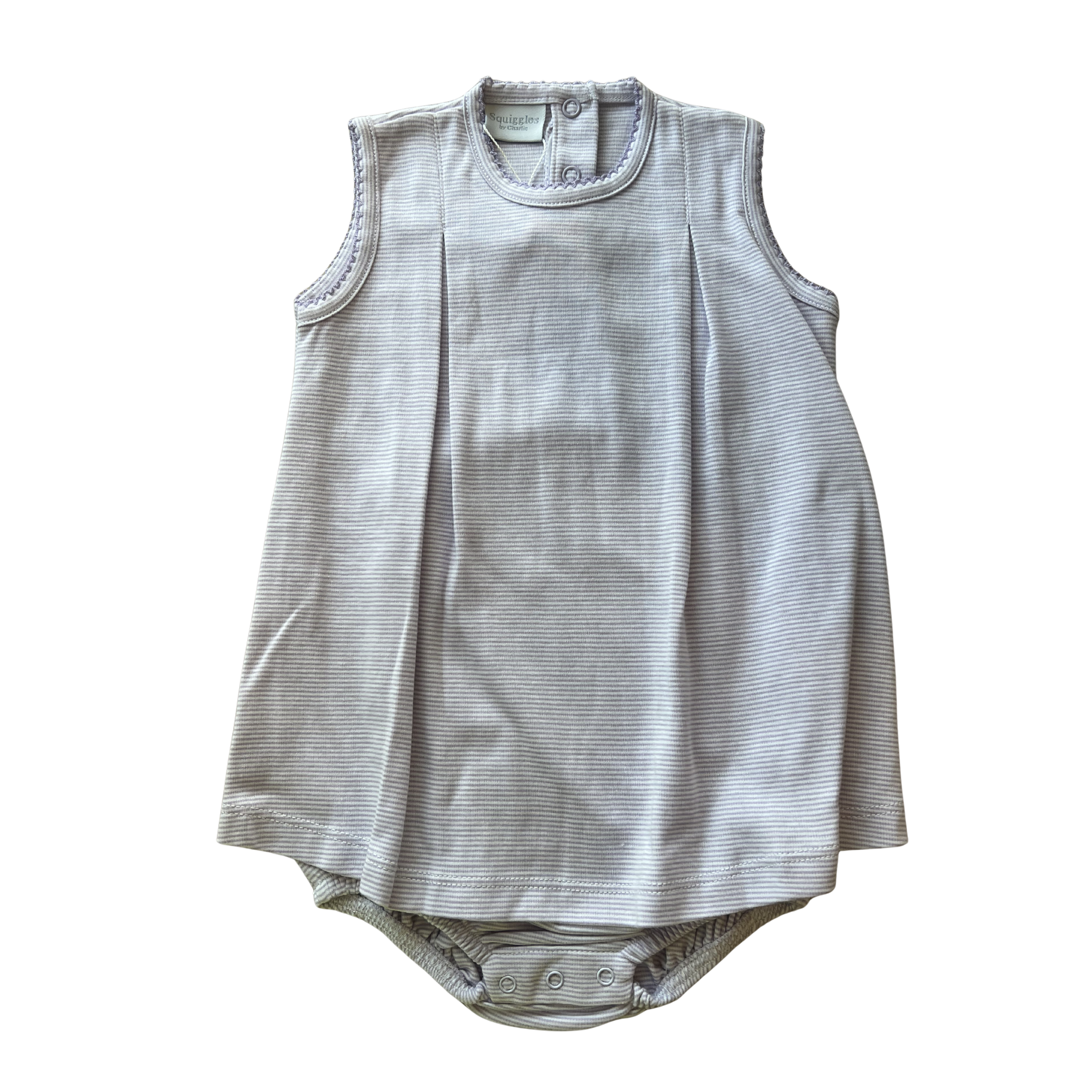 Purple Stripe Dressy Romper
