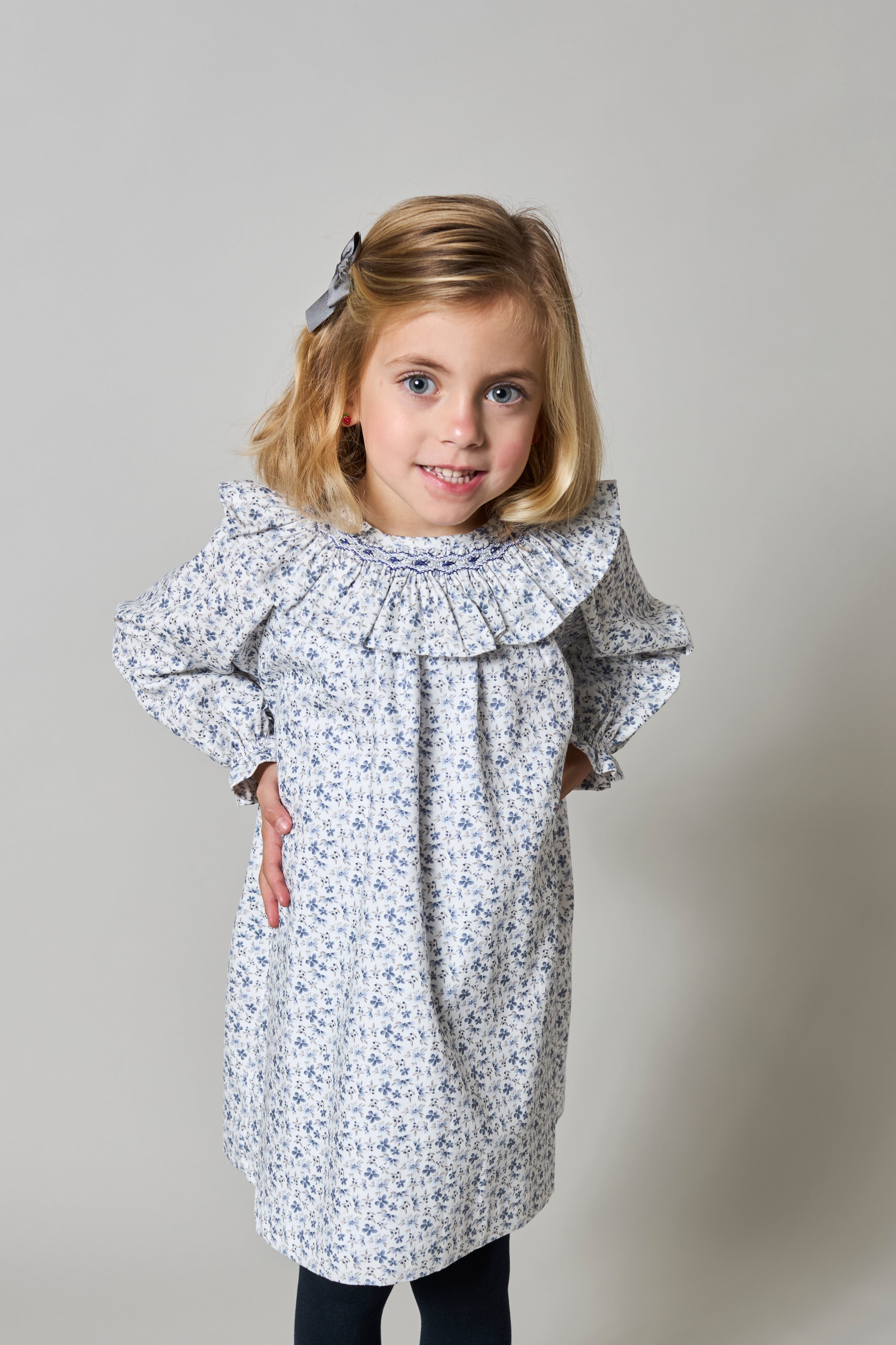 Girls Luisa Smock Collar Dress (Kid)