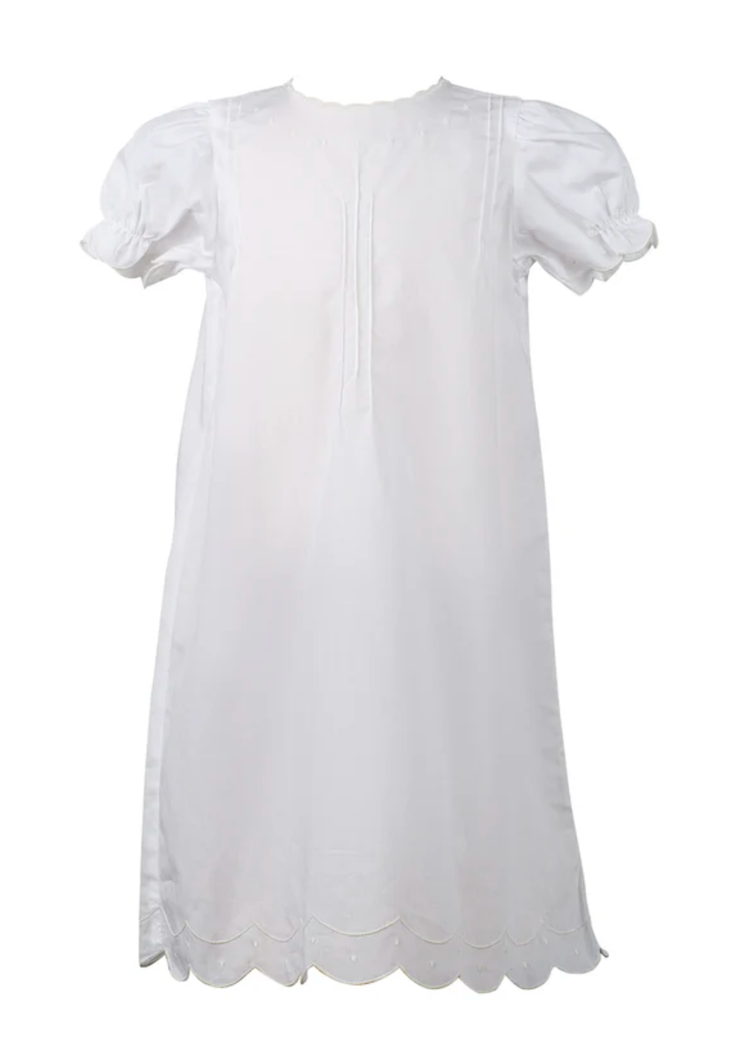 Scallop Daygown-Blue & Ecru