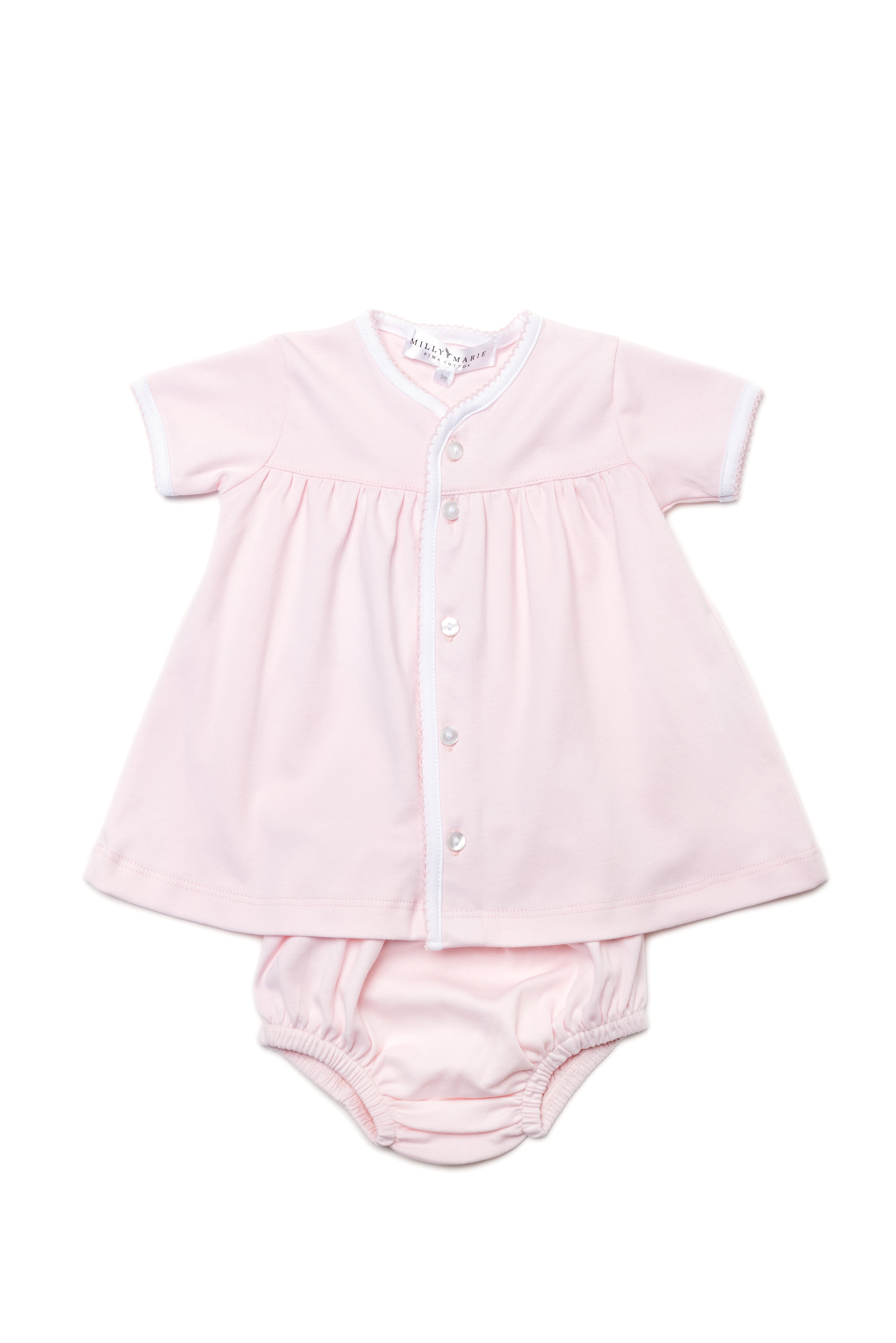 Girls Diaper Set-Pink/Pink & White (Baby)