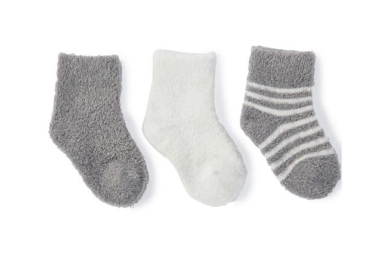 Pewter-Pearl Infant Socks 3-Pack