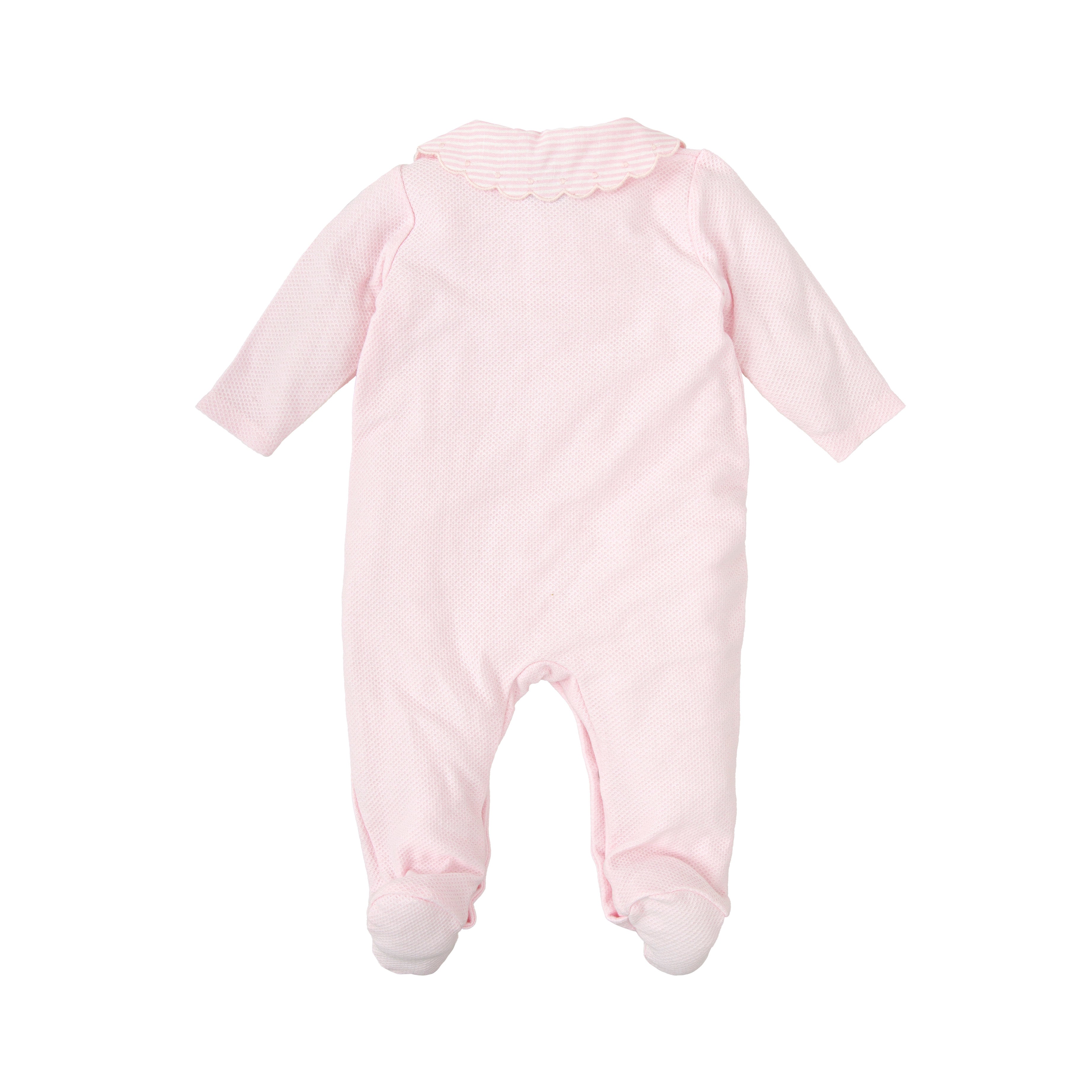Pink Scallop Stripe Footie (Baby)