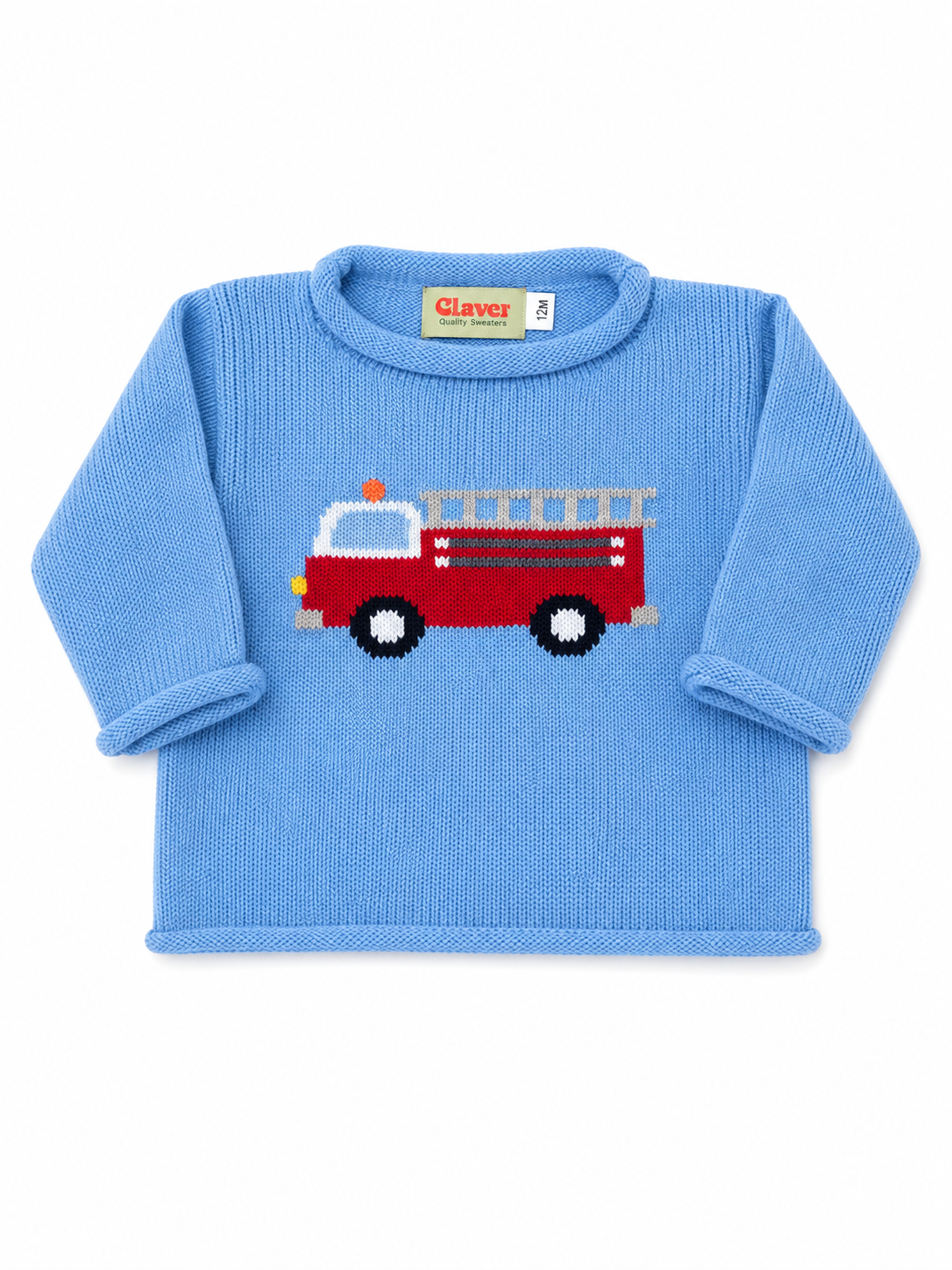 Chambray Firetruck w/ Ladder Roll Neck Sweater
