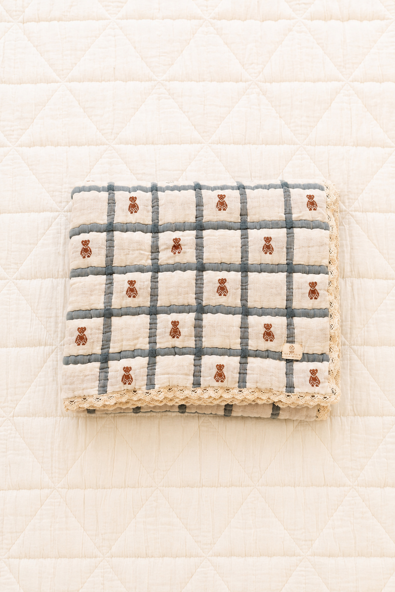 Teddy Bluebell Keepsake Quilt