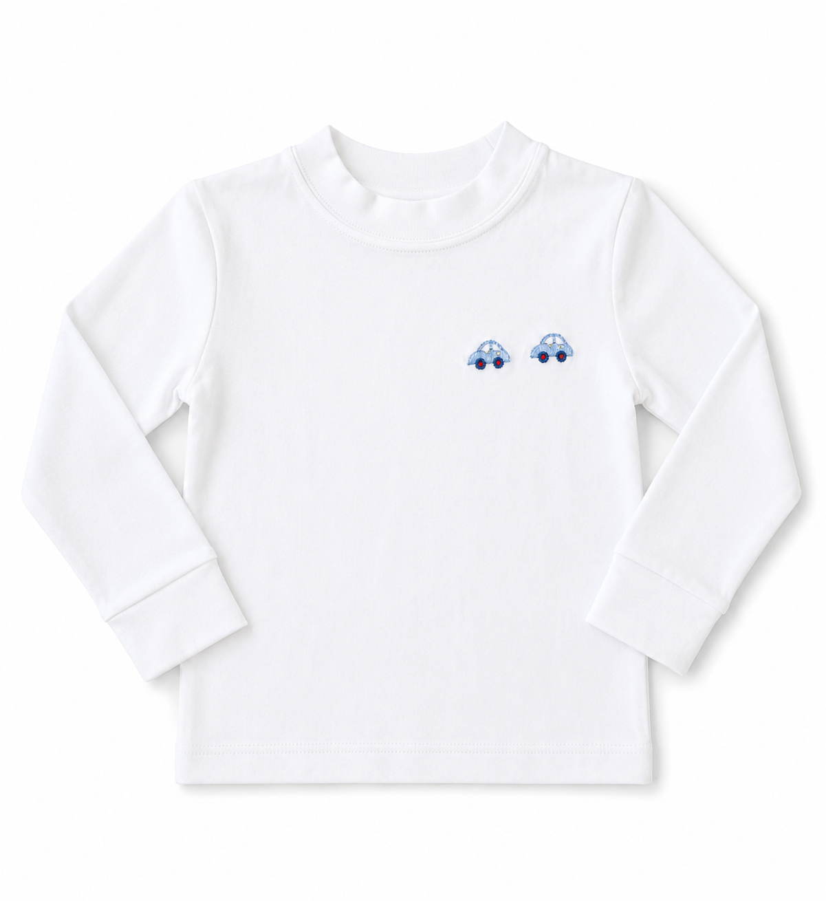 White Bitty Cars LS Crew Neck Shirt